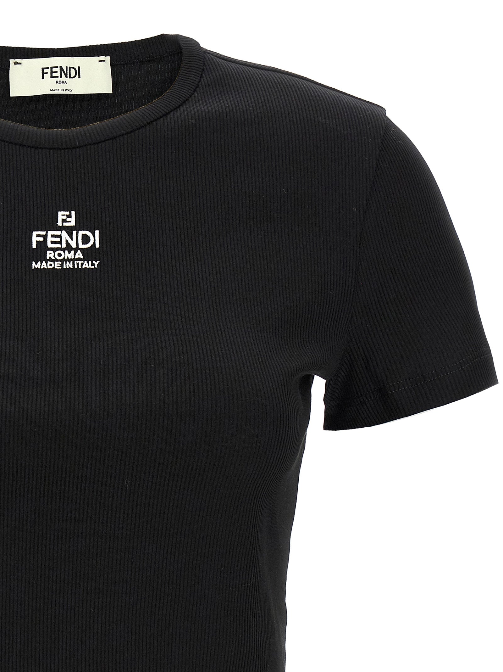 Fendi 'Fendi' Cropped T-Shirt