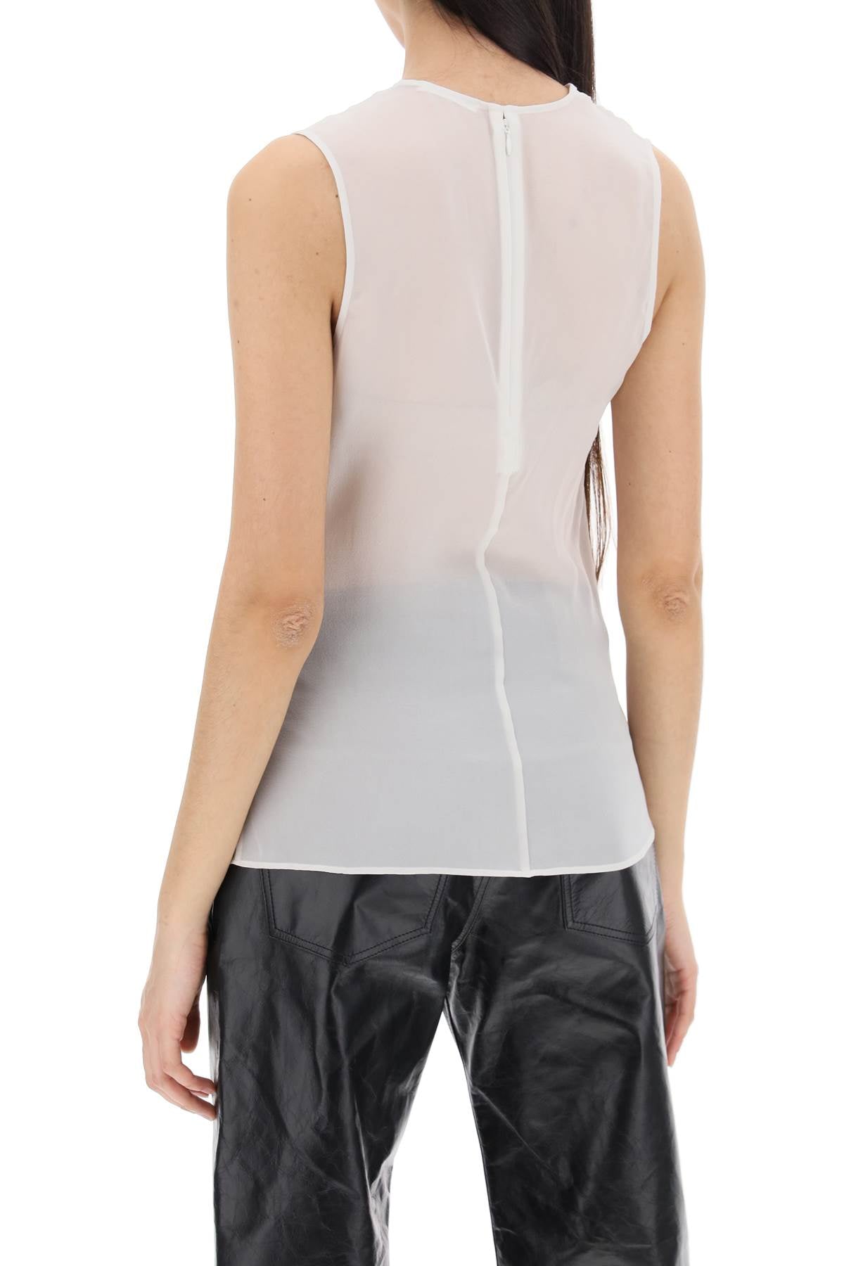 Ami Alexandre Matiussi Sleeveless Silk Top In