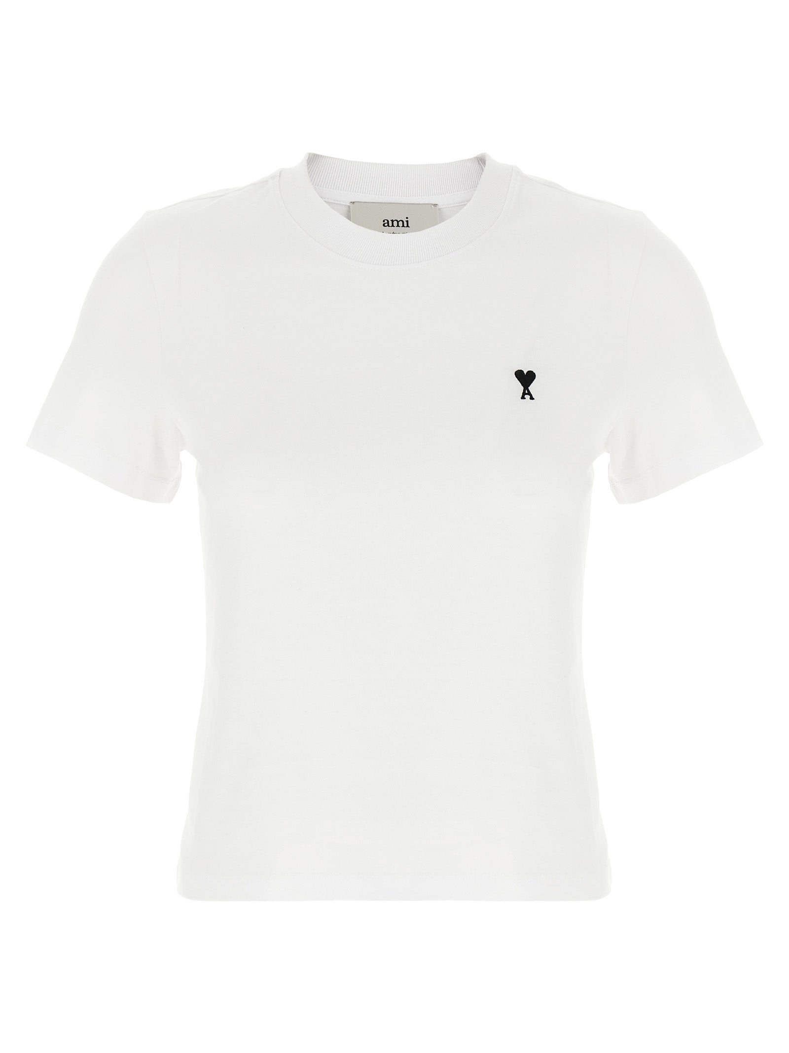 Ami Paris 'Ami De Coeur' Cropped T-Shirt
