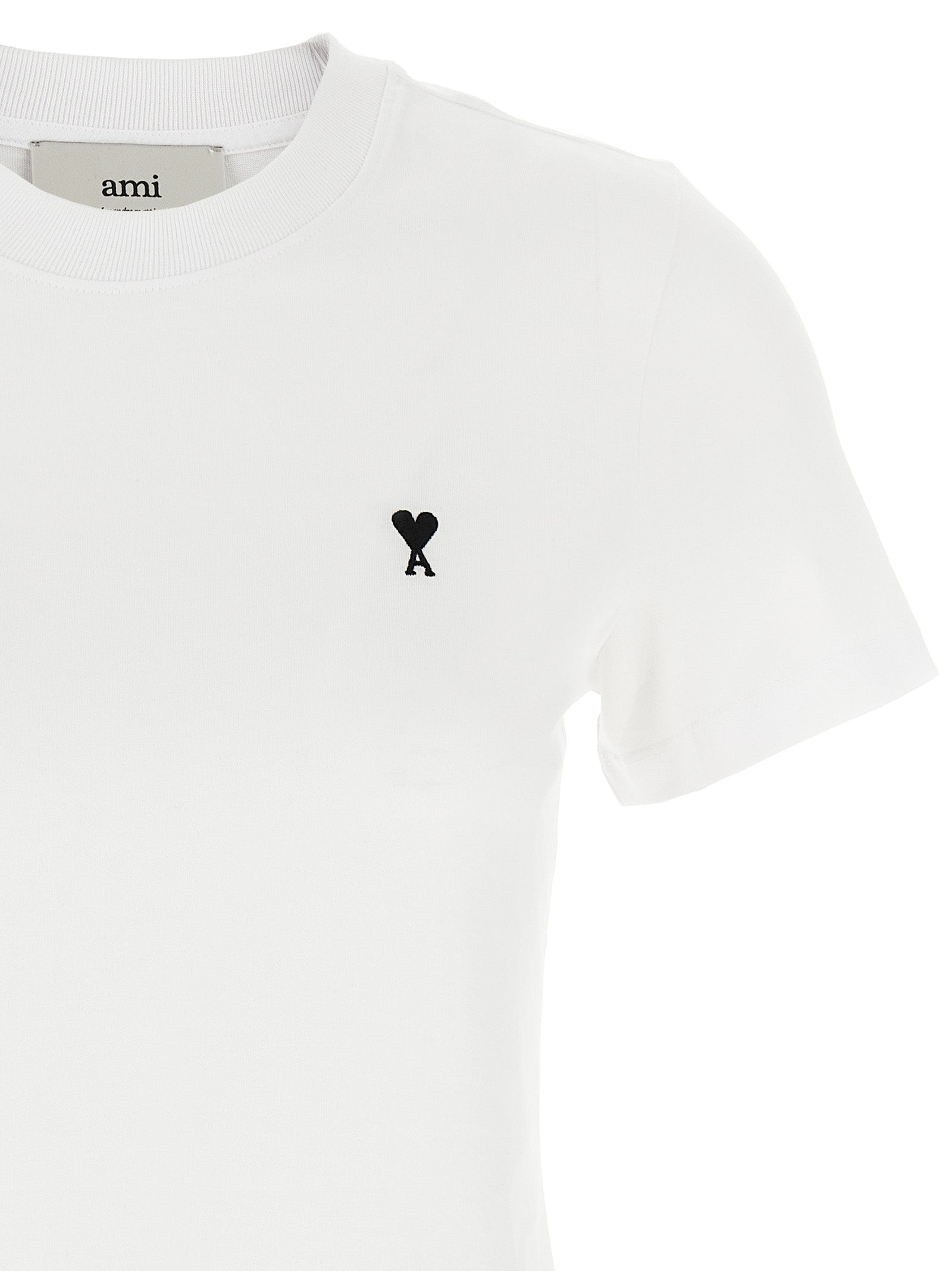Ami Paris 'Ami De Coeur' Cropped T-Shirt