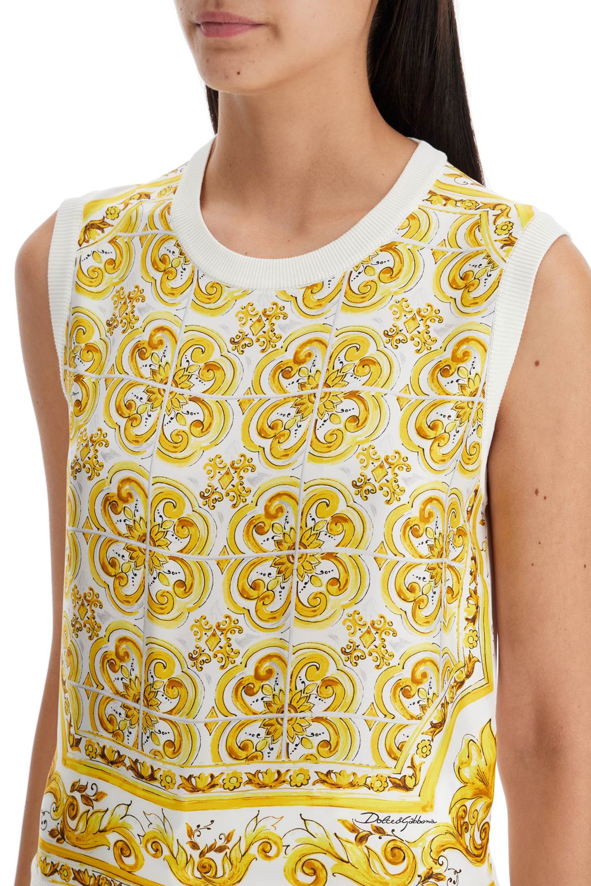 Dolce & Gabbana Silk Sleeveless Top With Mai