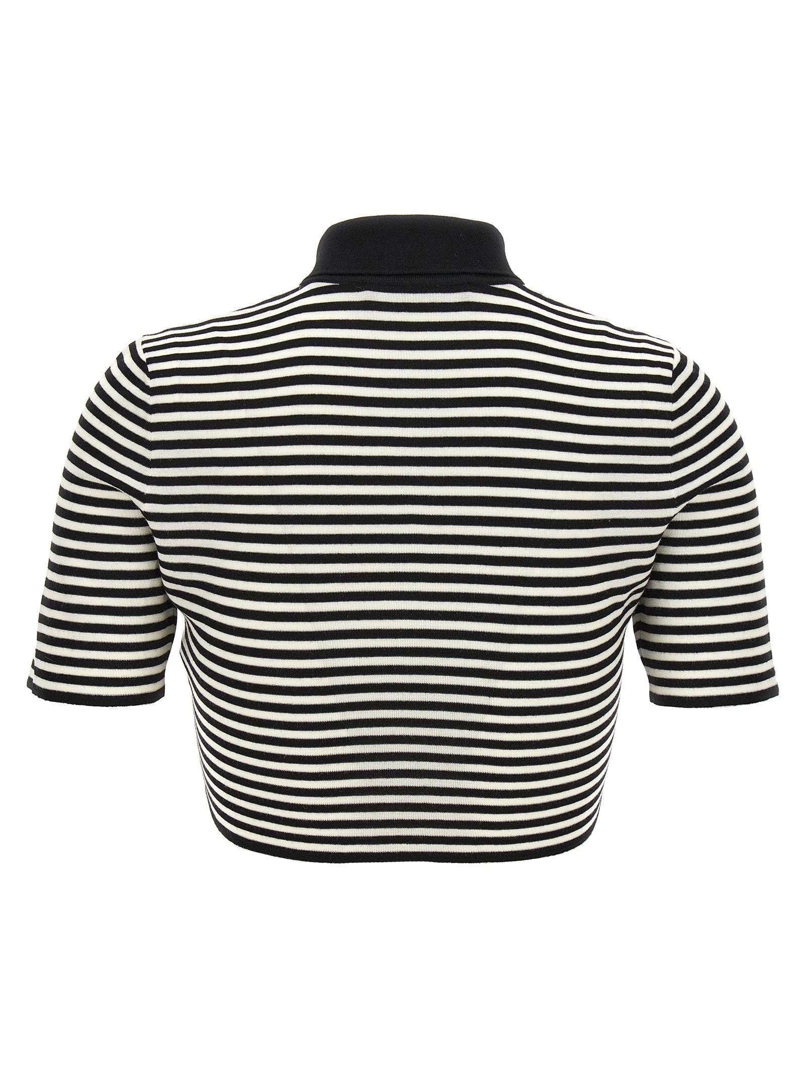 Dolce & Gabbana Striped Cropped Polo Shirt