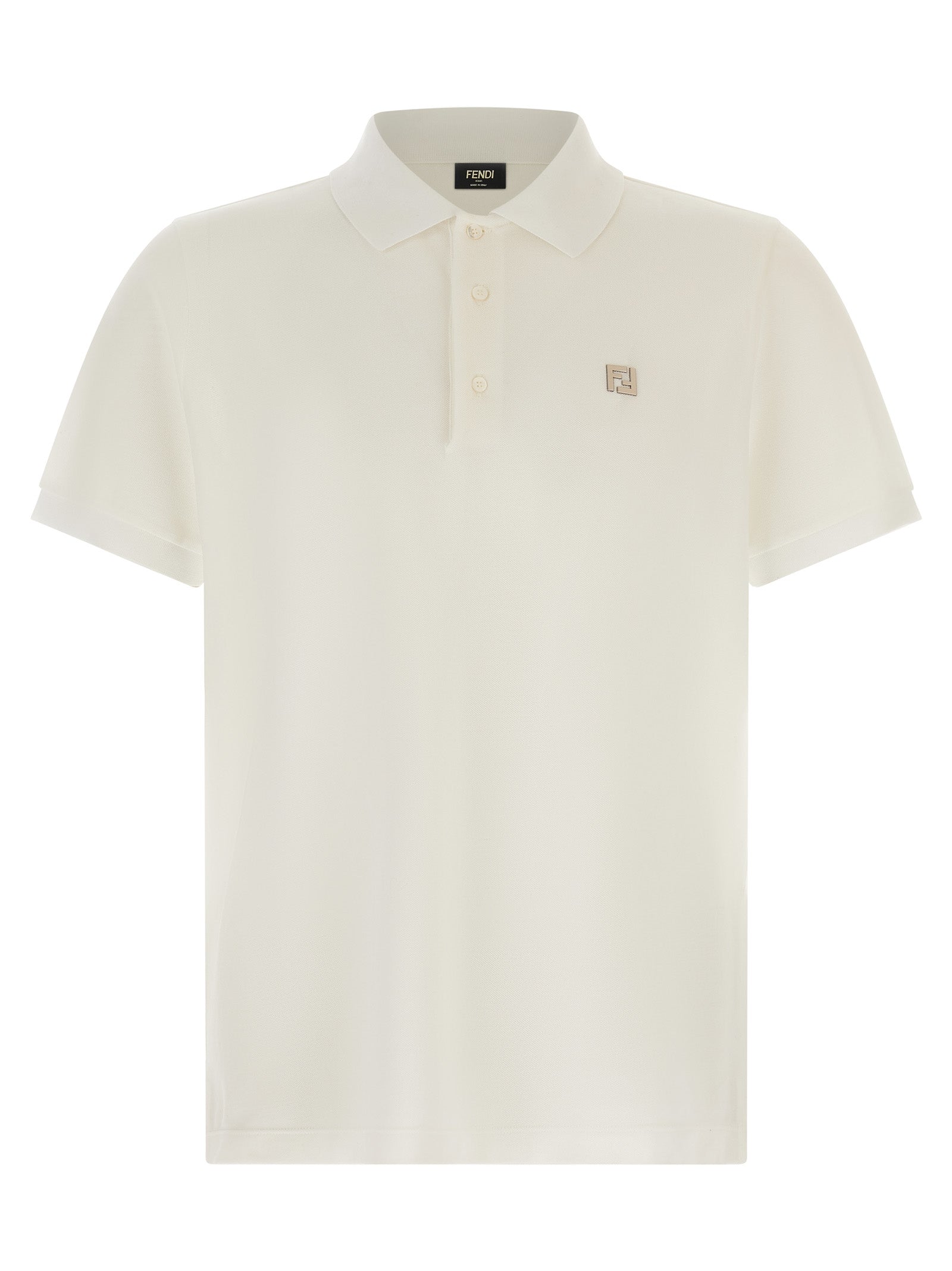Fendi Ff Metallic Logo Polo Shirt