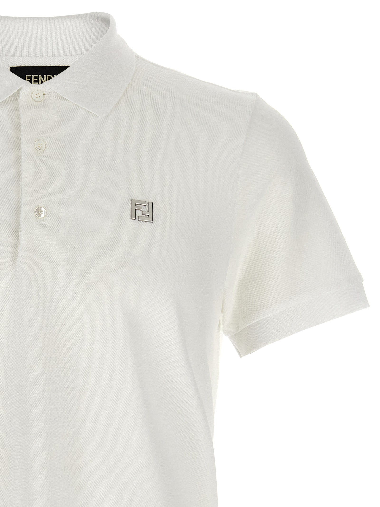 Fendi Ff Metallic Logo Polo Shirt