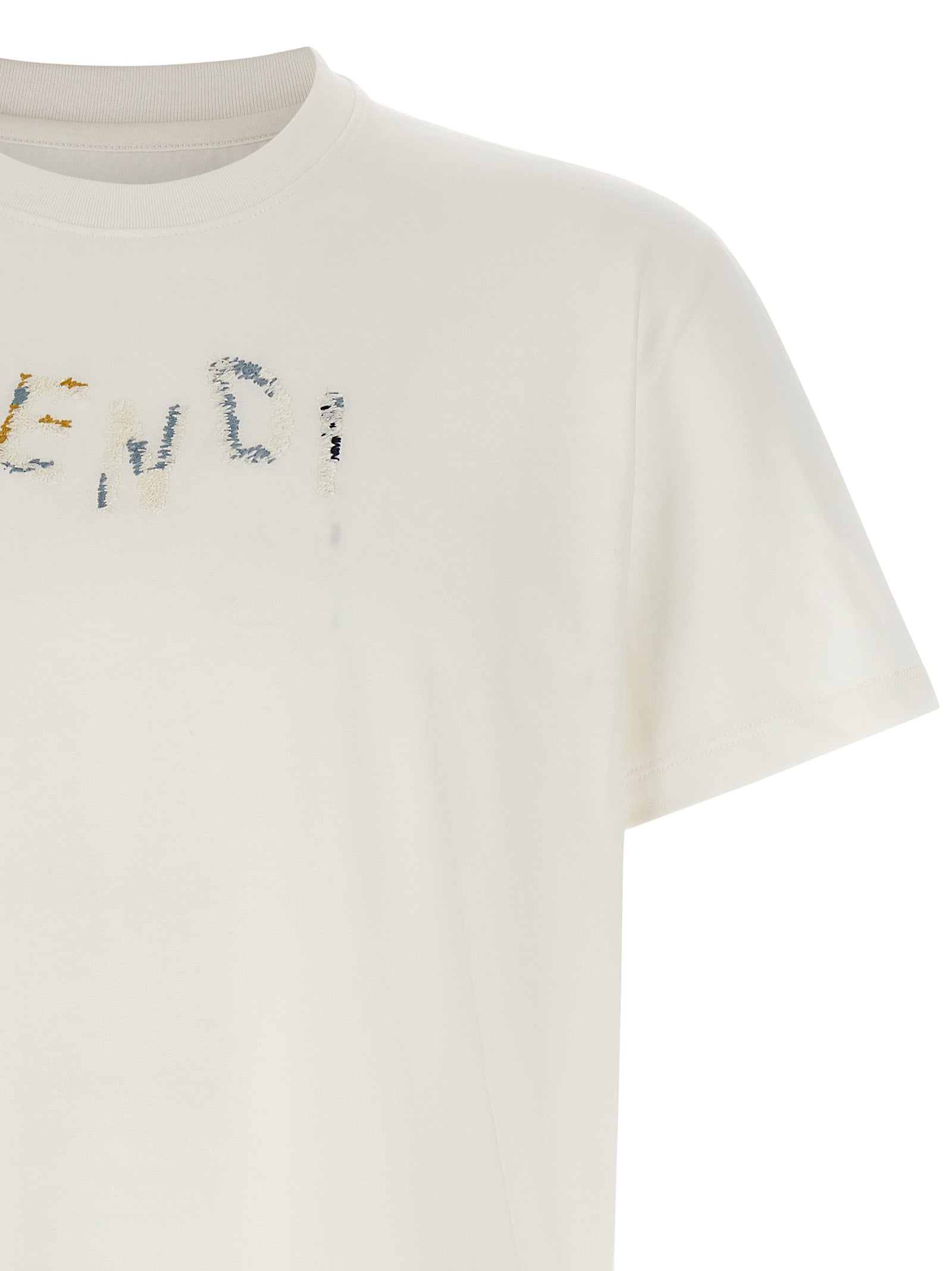 Fendi Logo Embroidery T-Shirt