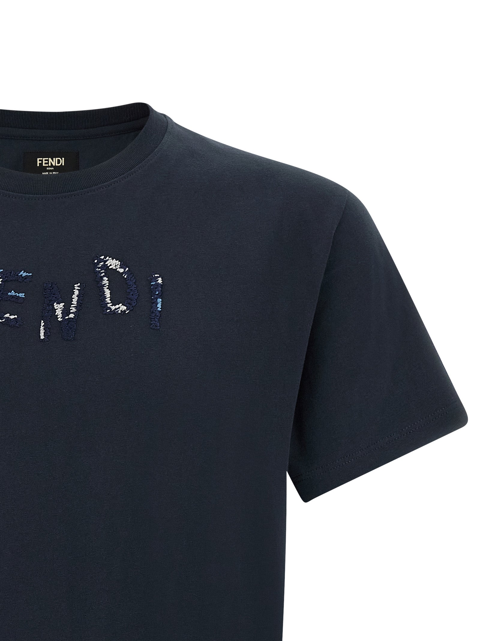Fendi Logo Embroidery T-Shirt