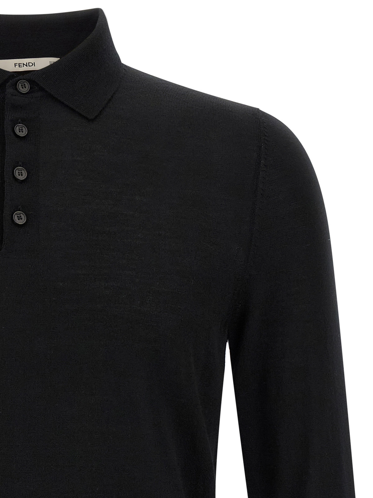 Fendi Yellow Stitching Polo Shirt With Visible Thread