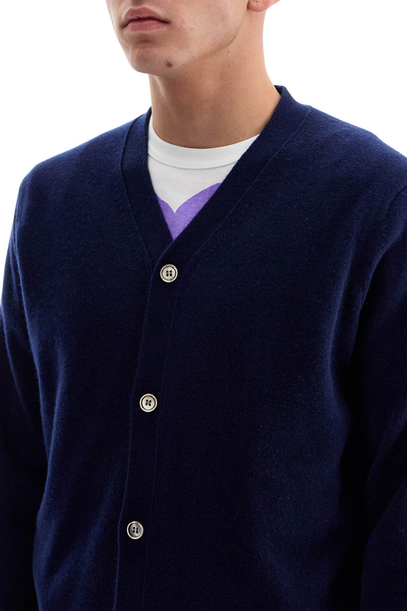 Comme Des Garcons Shirt Wool Cardigan With Buttons Blue