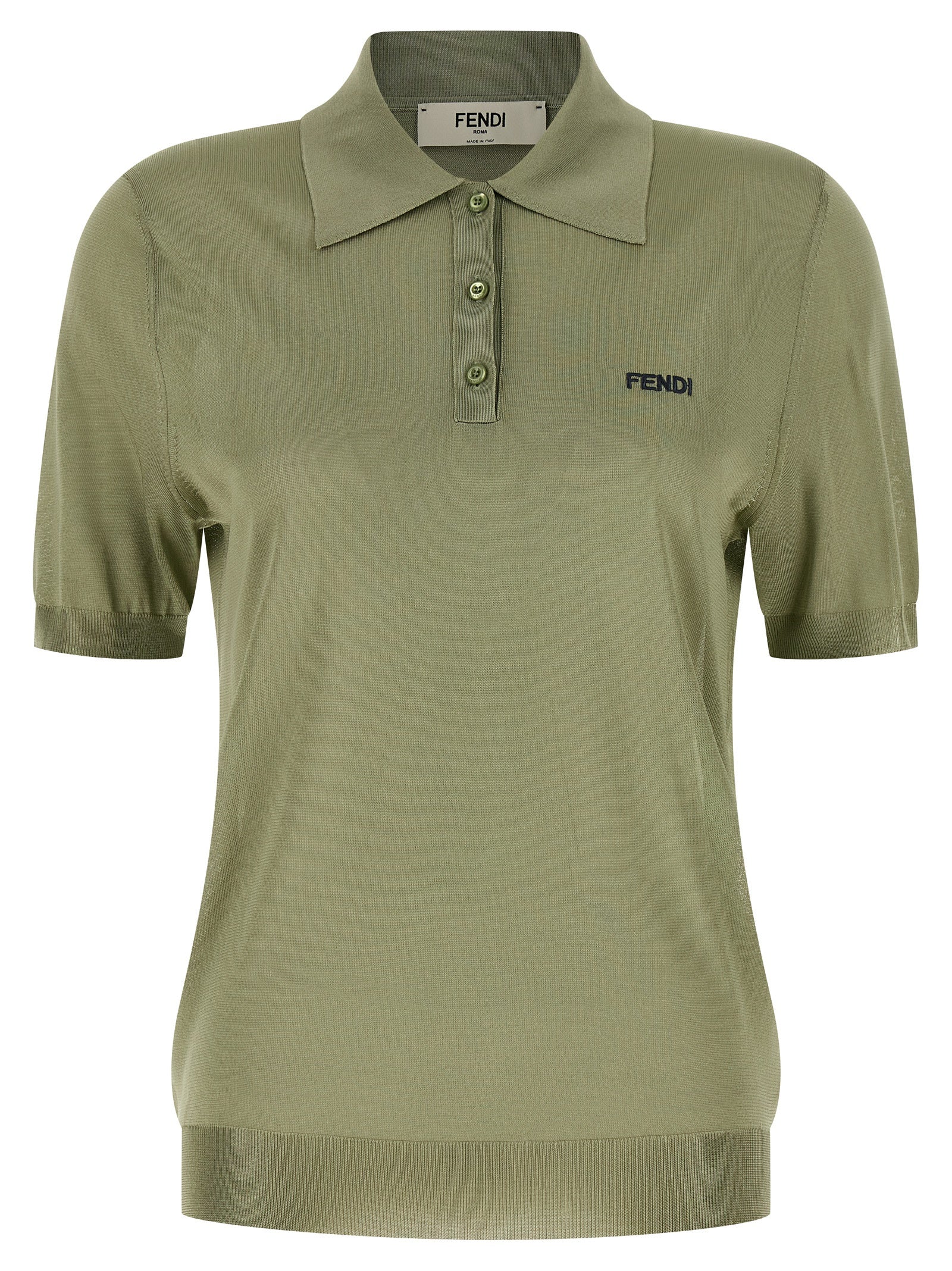 Fendi Shiny Viscose Polo Shirt