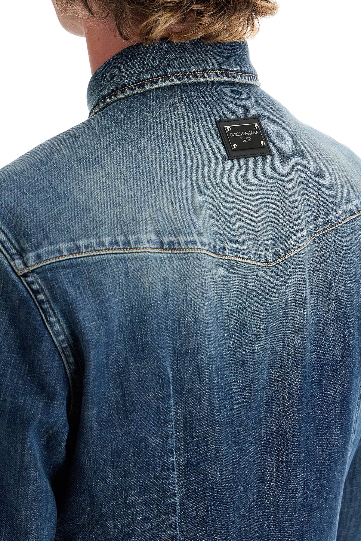 Dolce & Gabbana Denim Stretch Shirt For Men