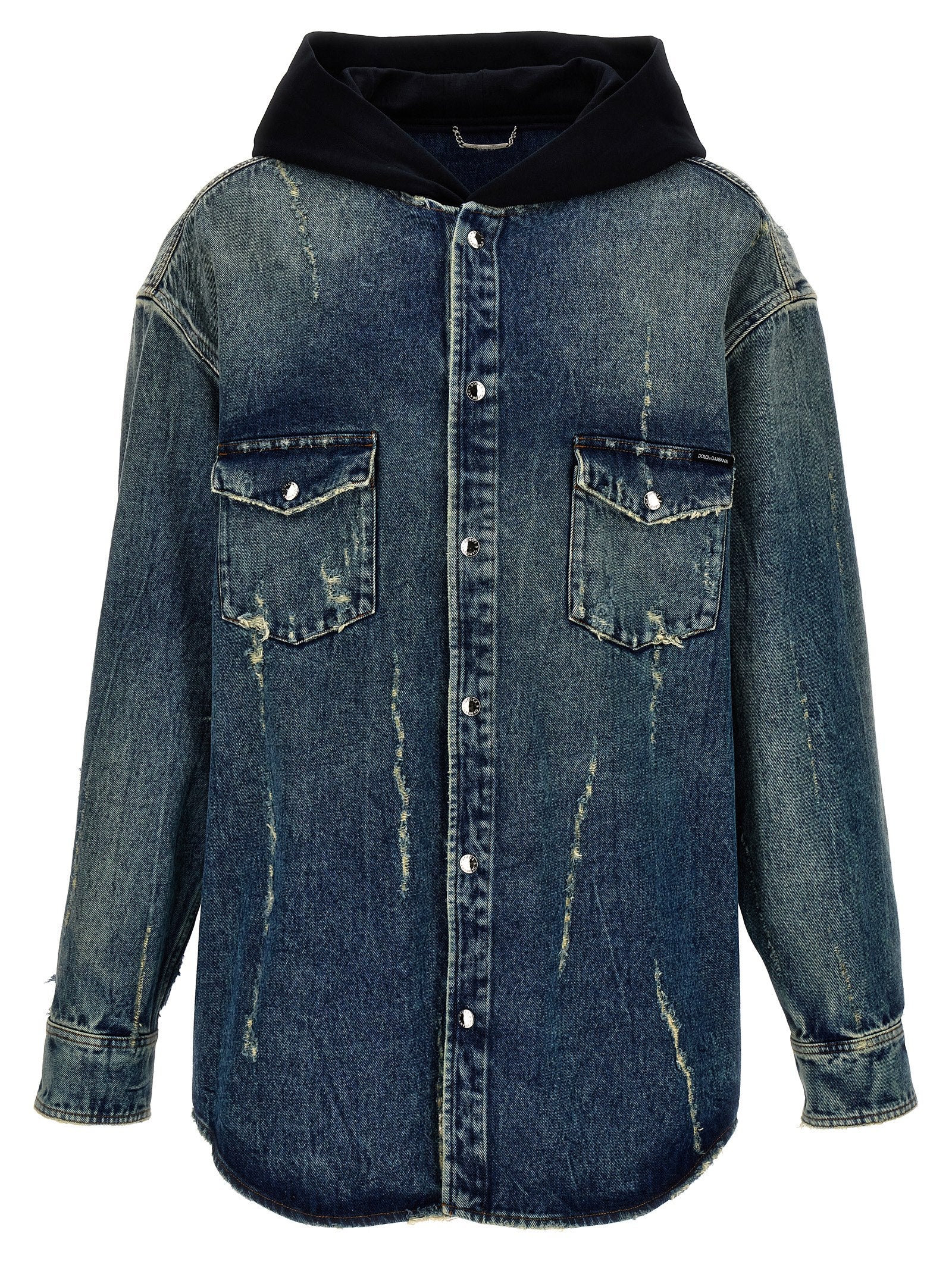 Dolce & Gabbana Denim Hooded Overshirt