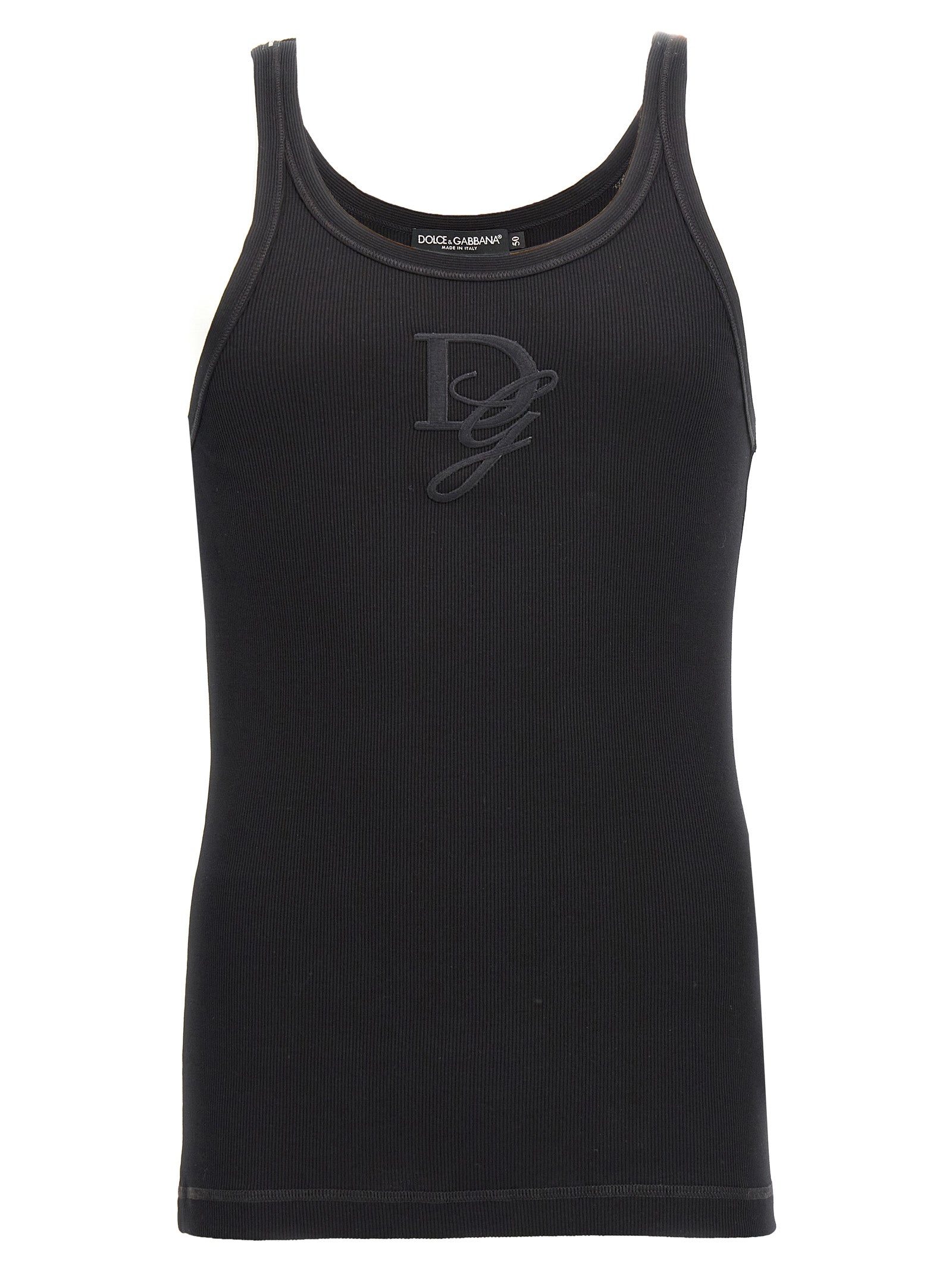 Dolce & Gabbana Logo Embroidery Tank Top