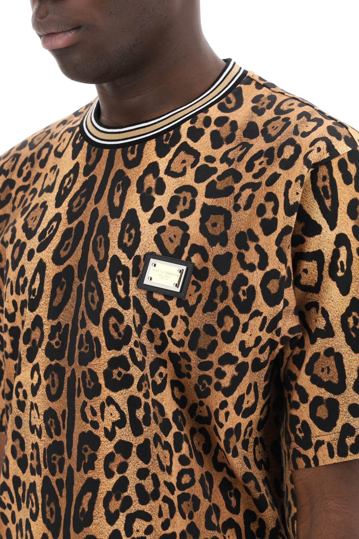 Dolce & Gabbana Leopard Print T-Shirt With