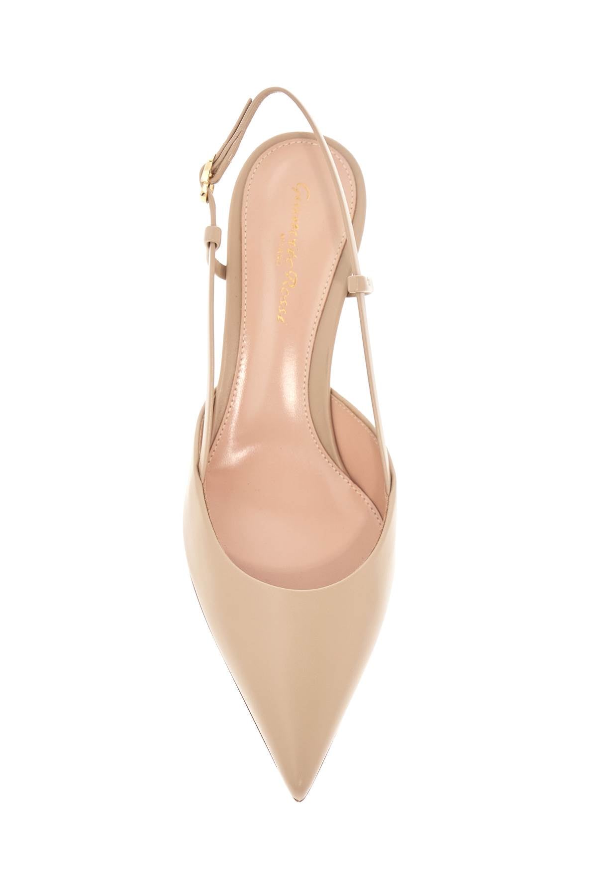 Gianvito Rossi Sandy Calfskin Pumps With Open-Back And Hook-And-Loop Closure