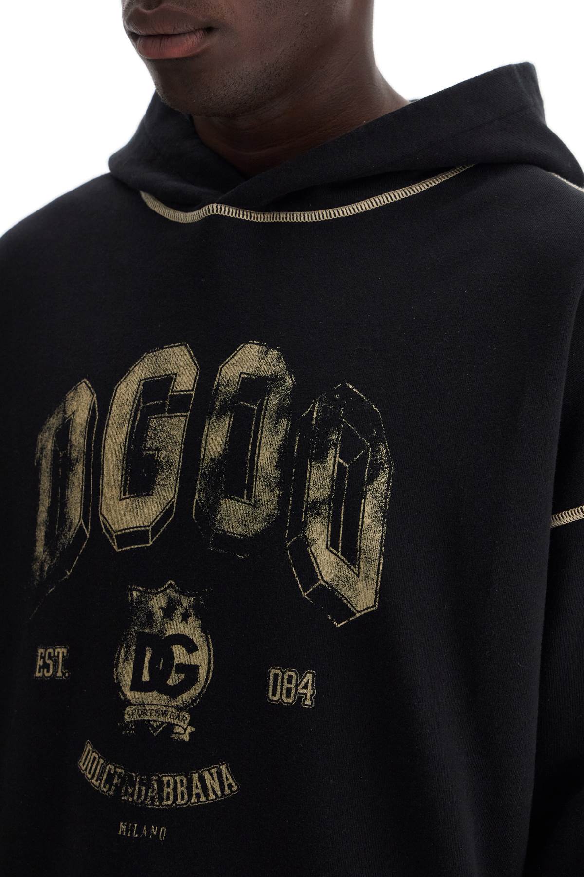 Dolce & Gabbana Oversized Hoodie With Hood And Logo Print