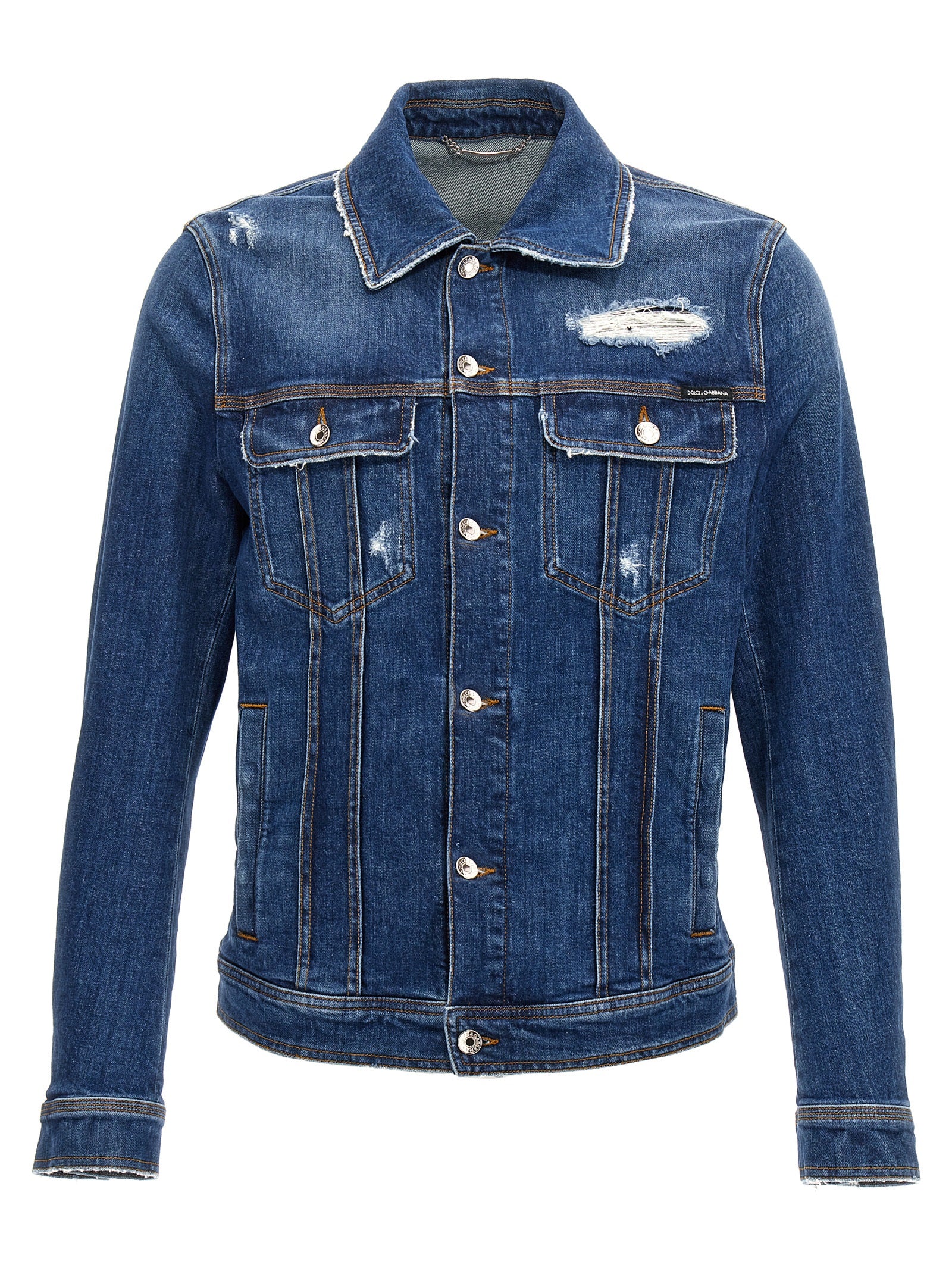 Dolce & Gabbana Denim Jacket With Used Effect