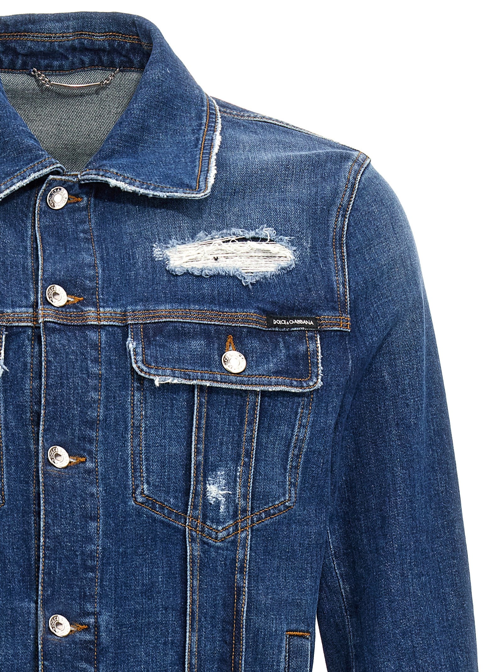 Dolce & Gabbana Denim Jacket With Used Effect