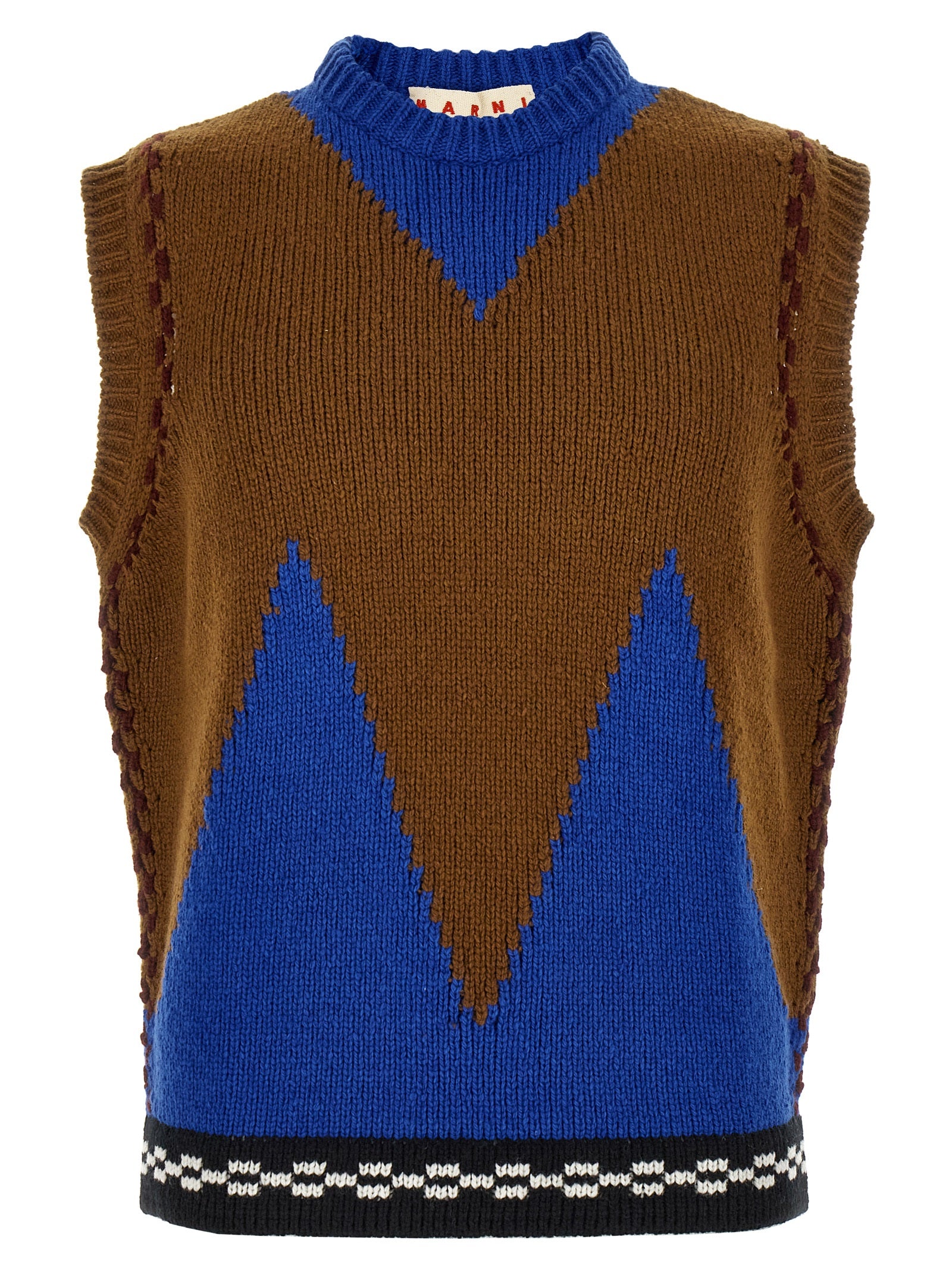Marni M-Shaped Intarsia Vest