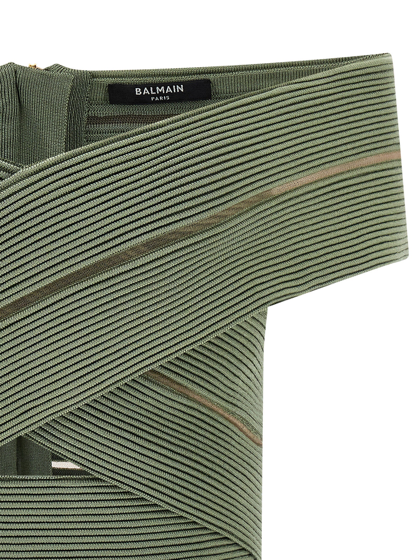 Balmain Off-The-Shoulder Crop Top