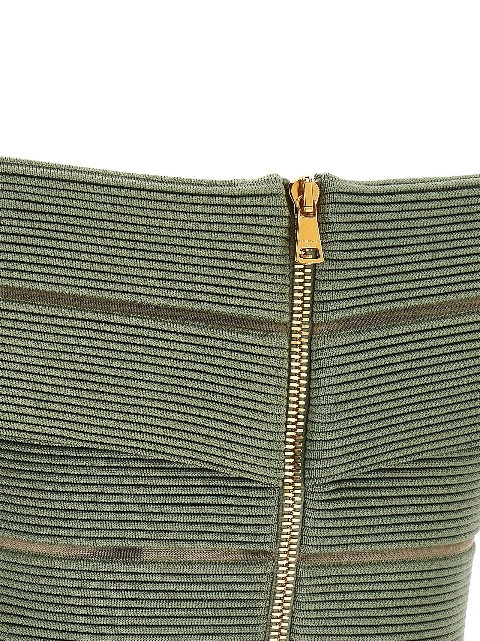 Balmain Off-The-Shoulder Crop Top