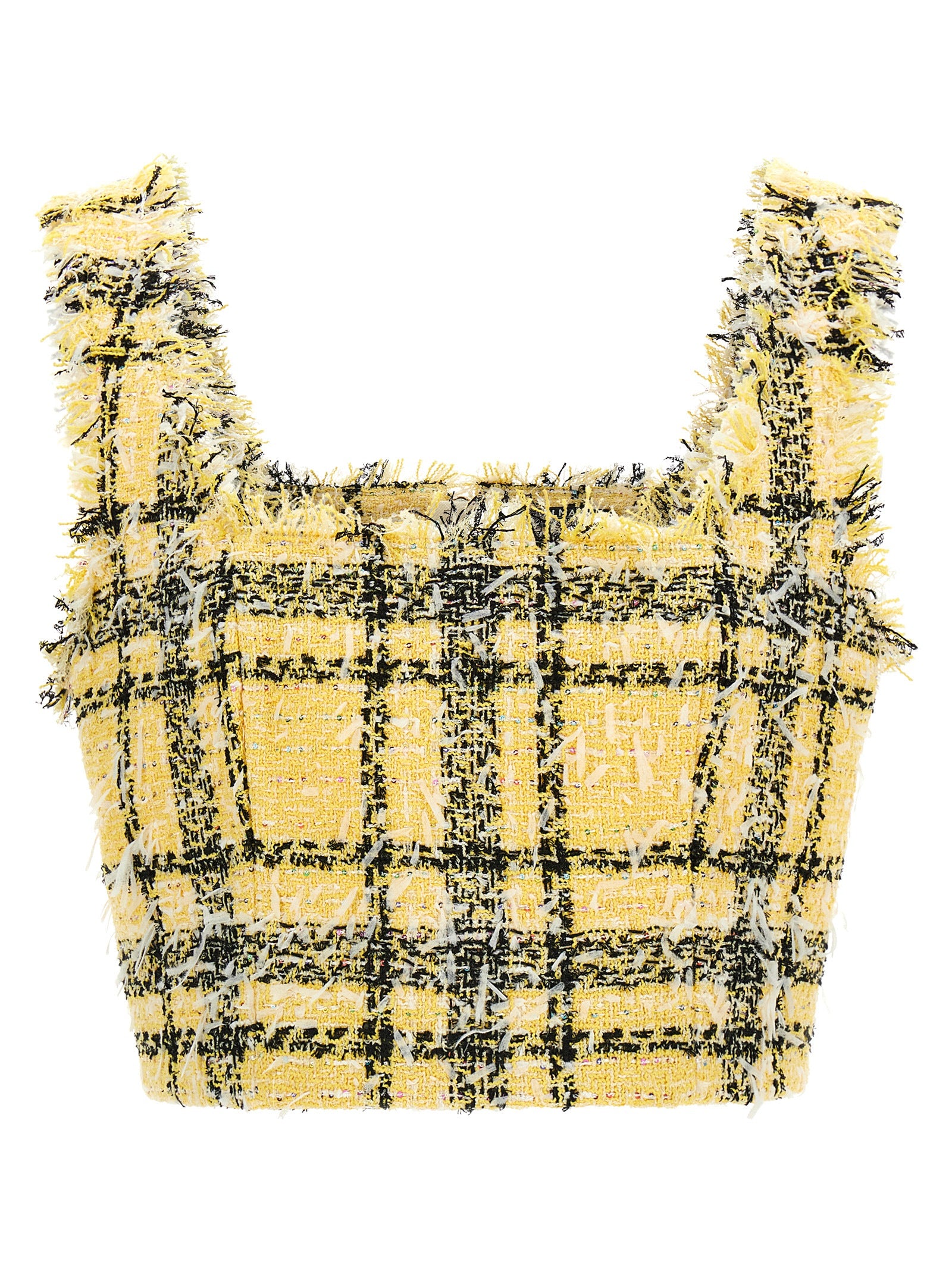 Balmain Tartan Tweed Top