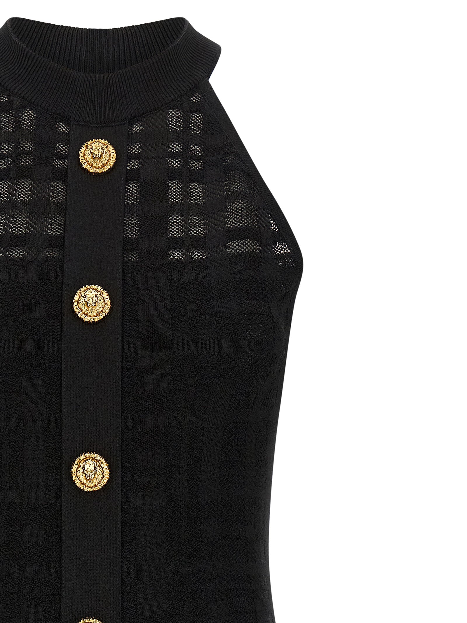 Balmain Tartan Knit Dress