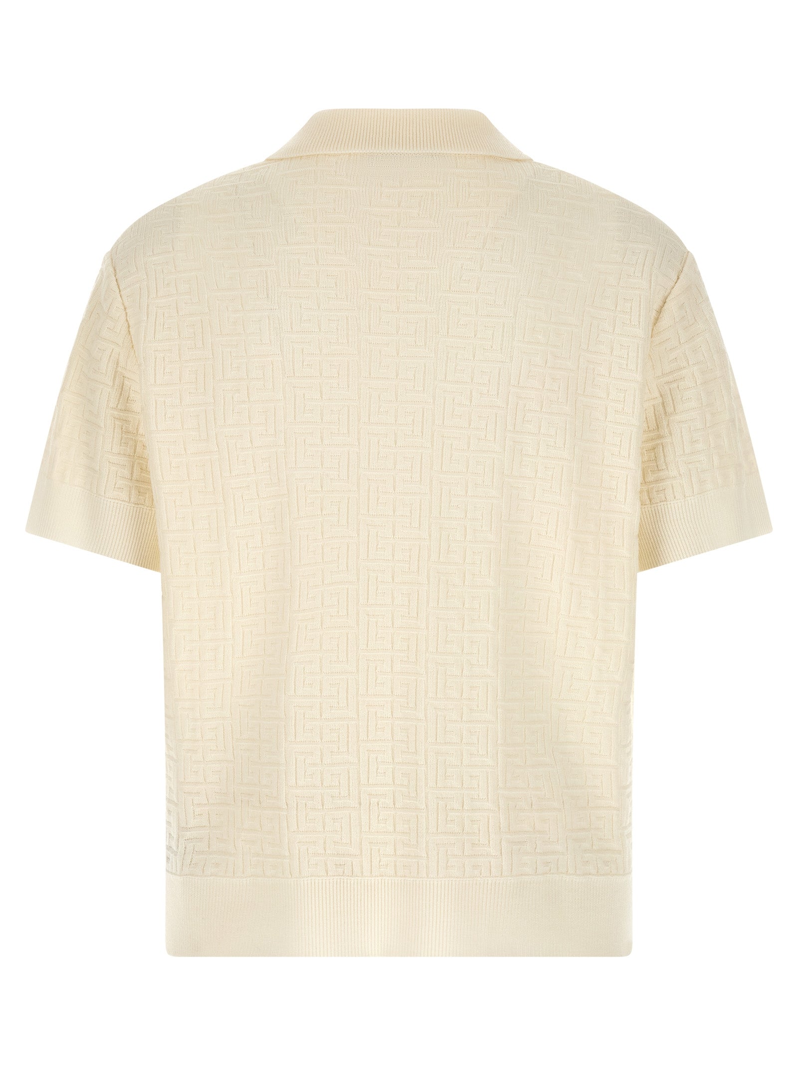 Balmain Monogram Jacquard Polo Shirt