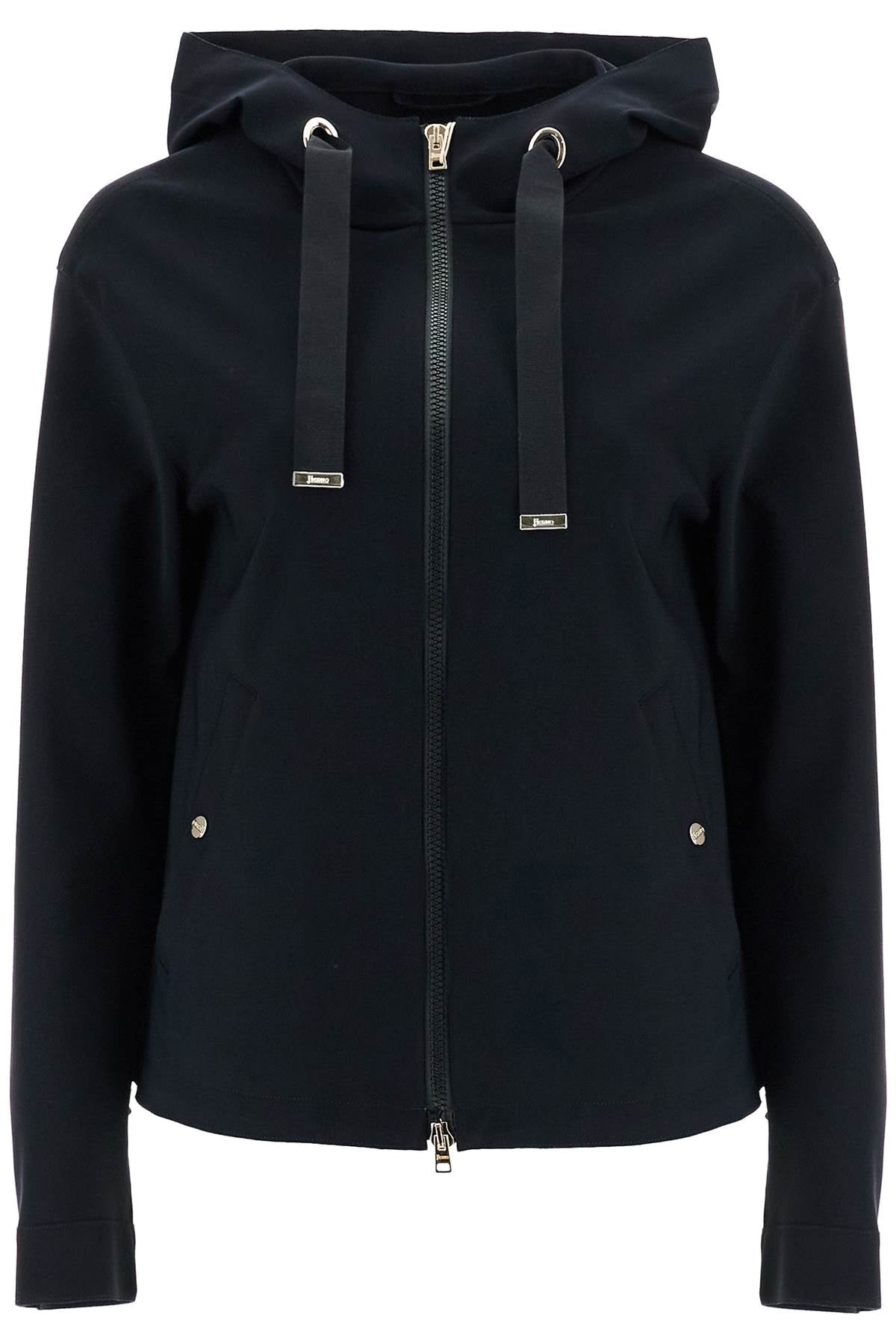 Herno First-Act Short Black Jacket With Hood