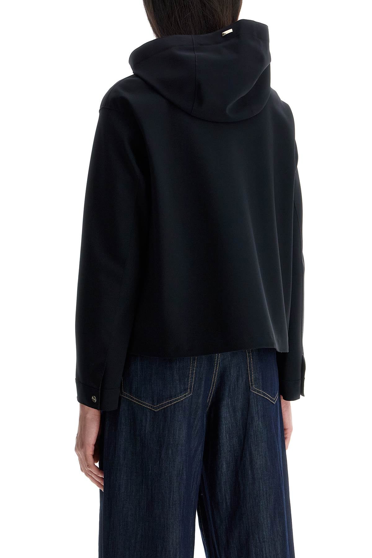 Herno First-Act Short Black Jacket With Hood