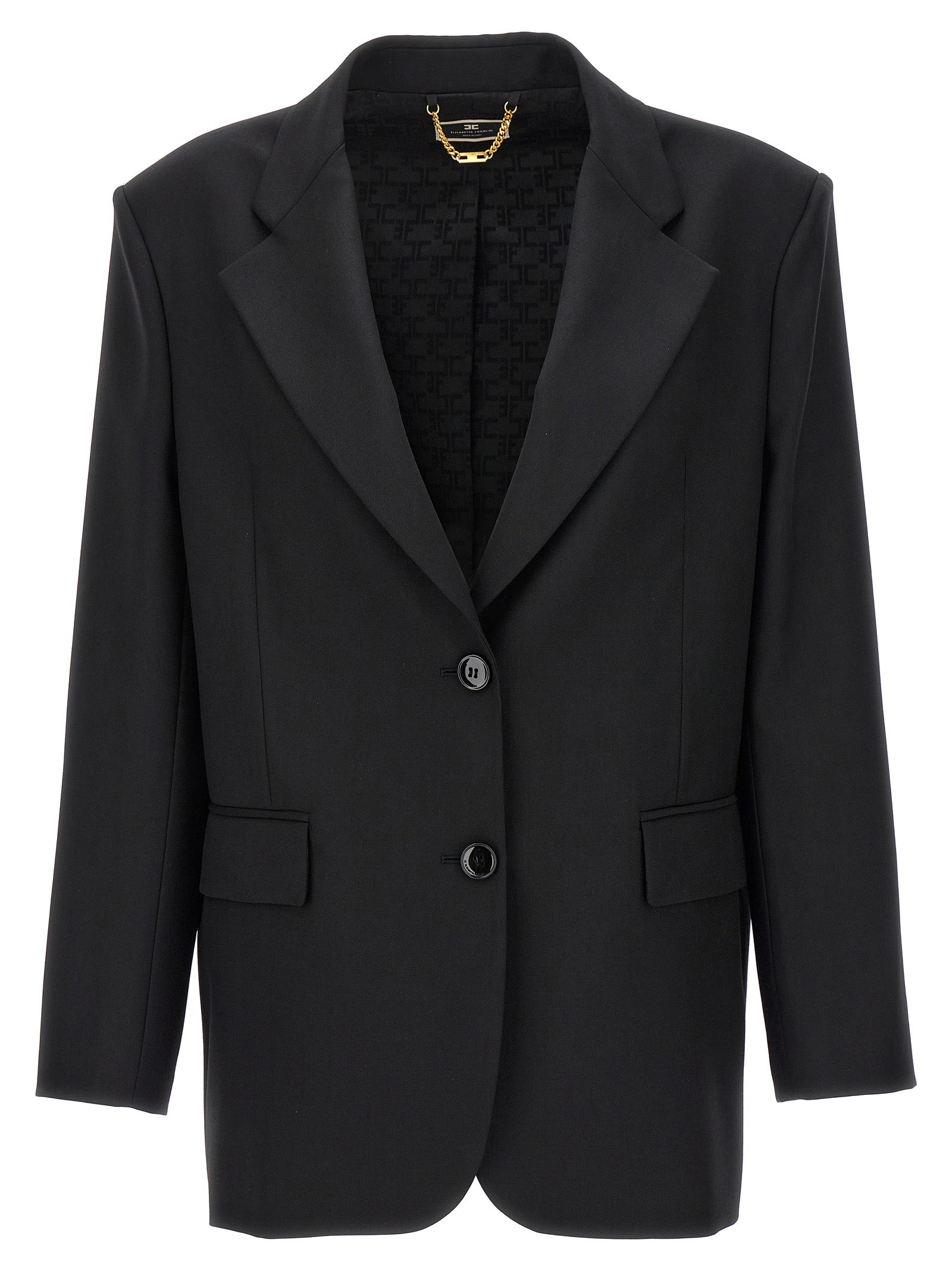 Elisabetta Franchi Double-Breasted Wool Blazer