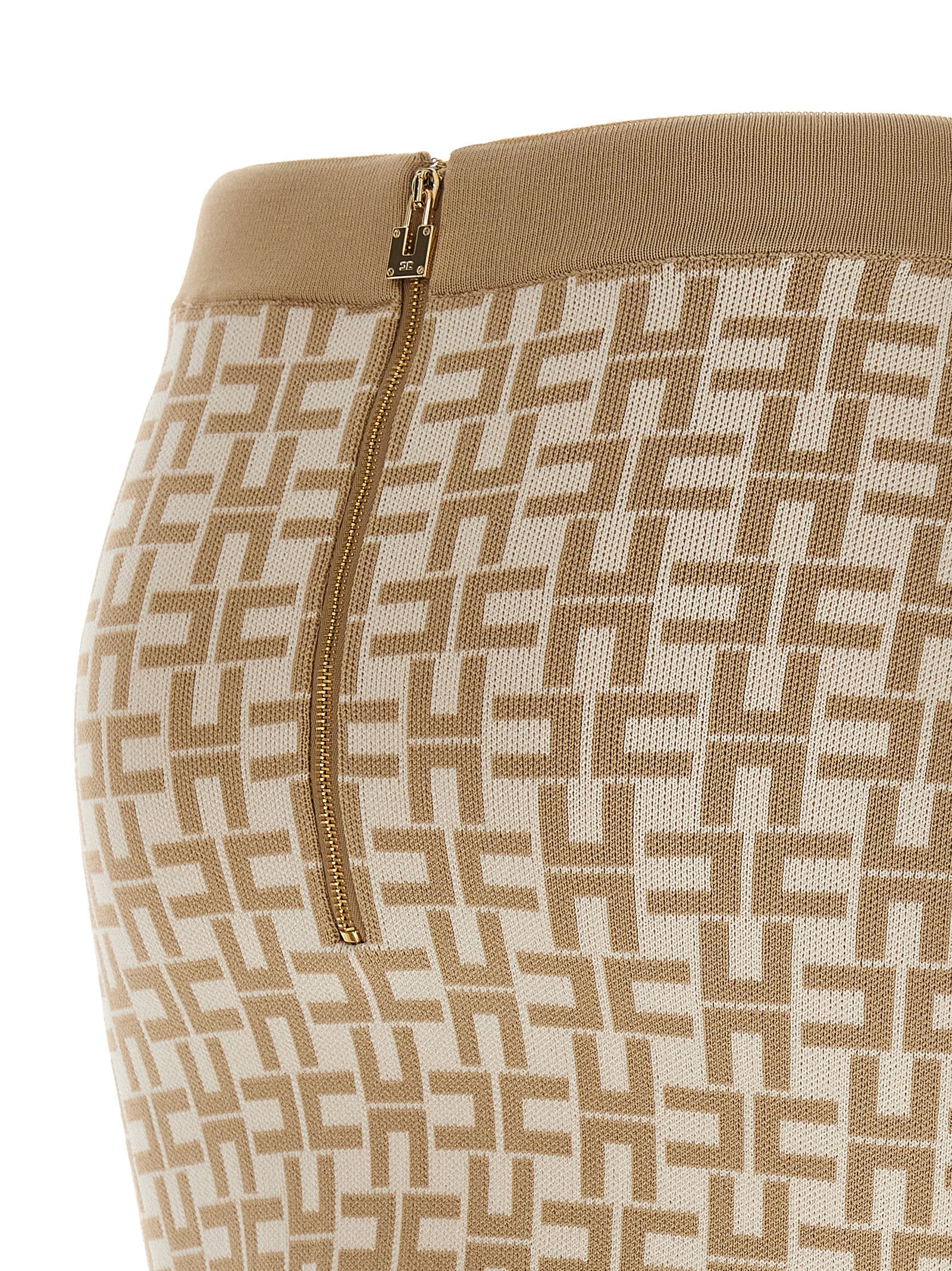 Elisabetta Franchi Jacquard Logo Skirt