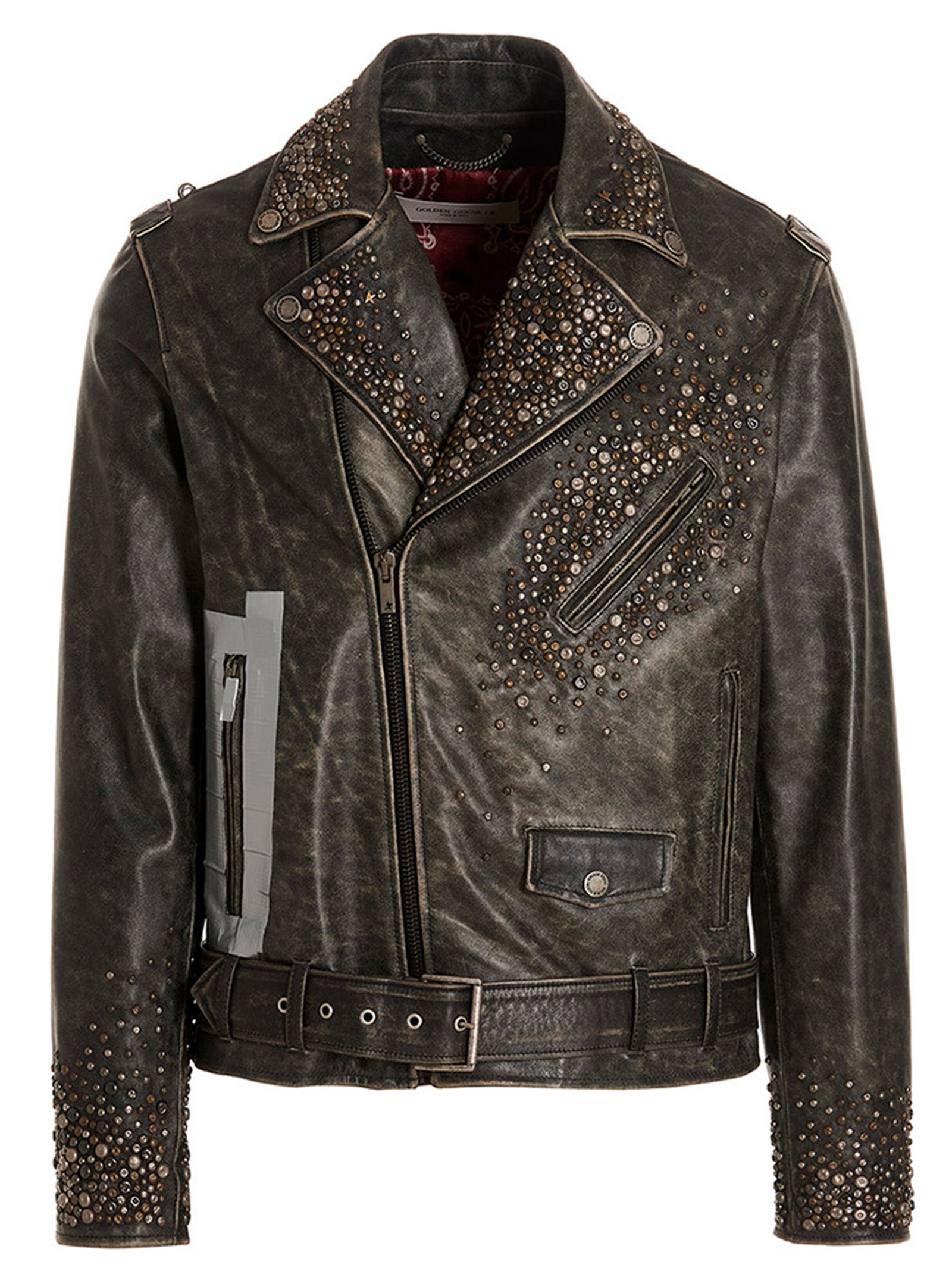 Golden Goose Distressed Leather Biker Jacket