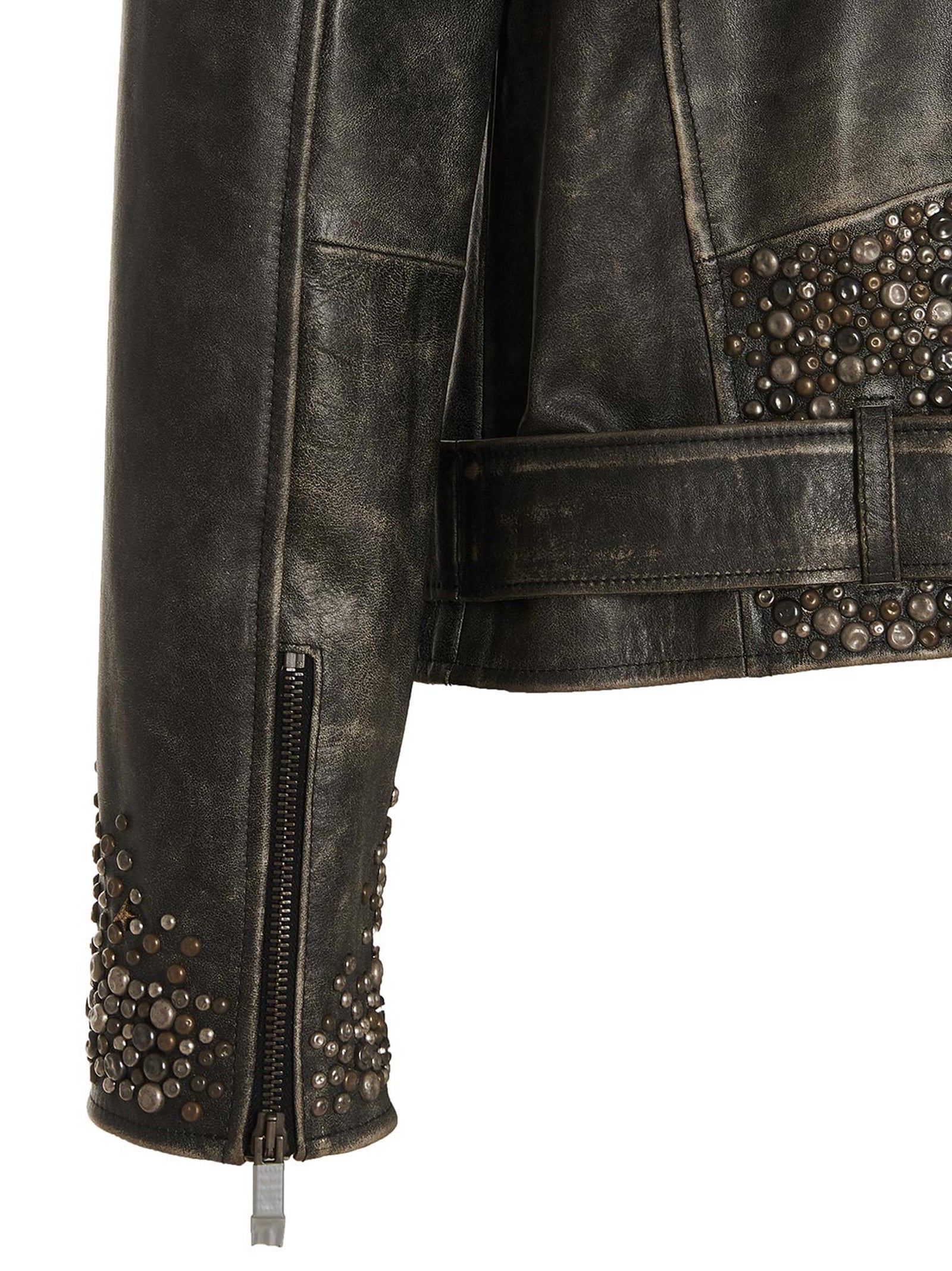 Golden Goose Distressed Leather Biker Jacket