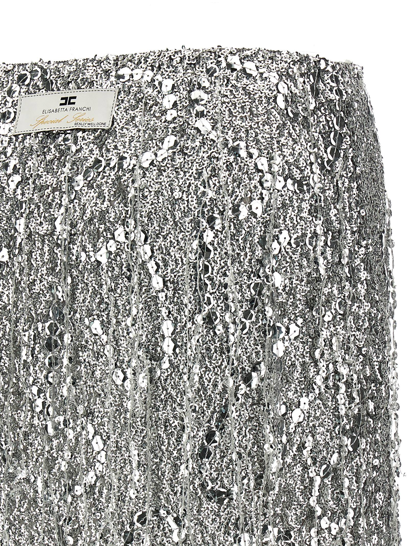 Elisabetta Franchi Sequin Tulle Skirt