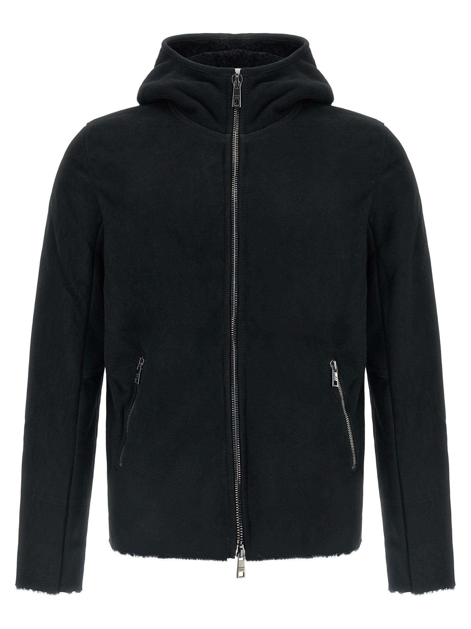 Giorgio Brato Velour Leather Hoodie