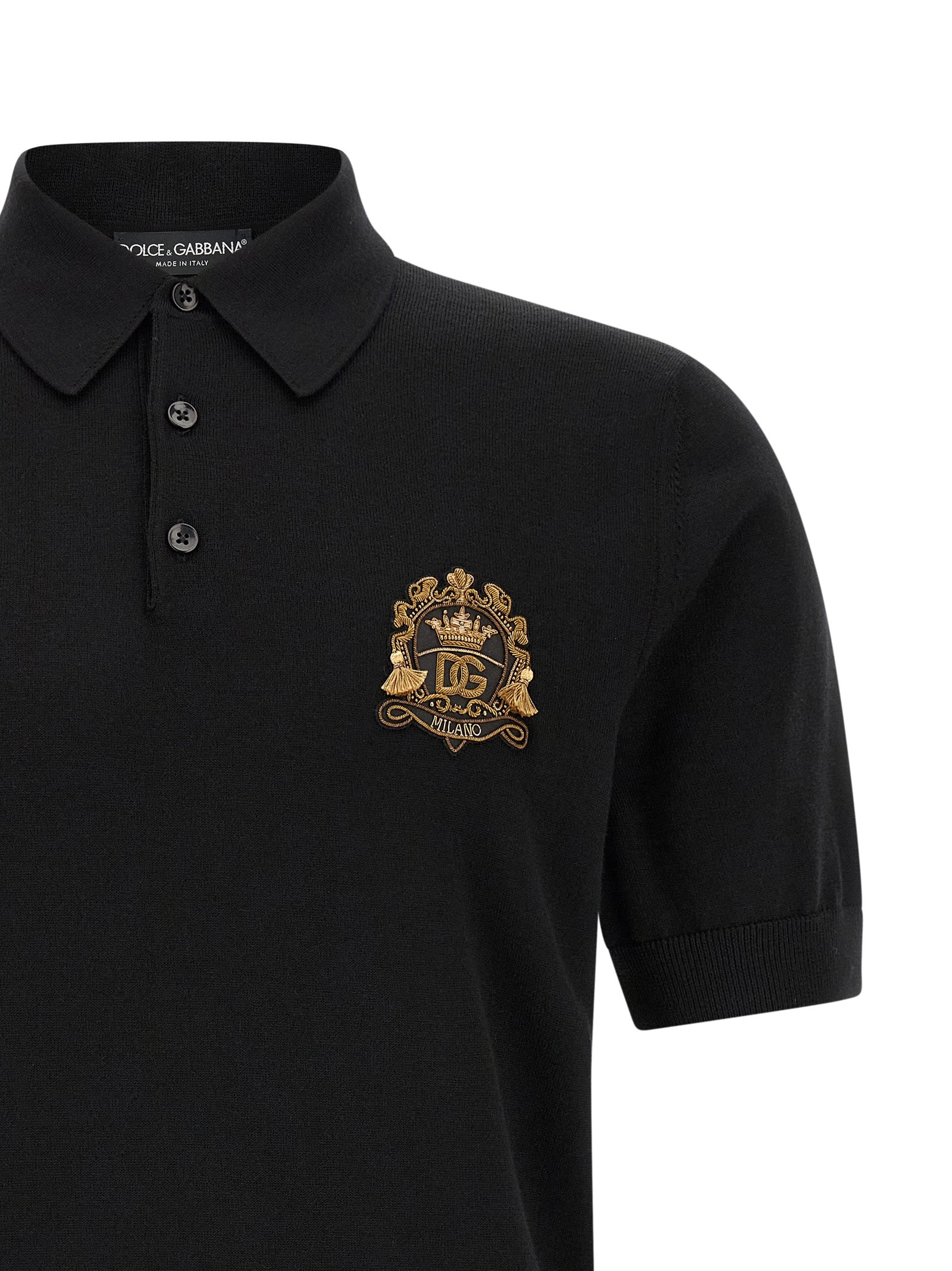 Dolce & Gabbana Heraldic Patch Polo Shirt