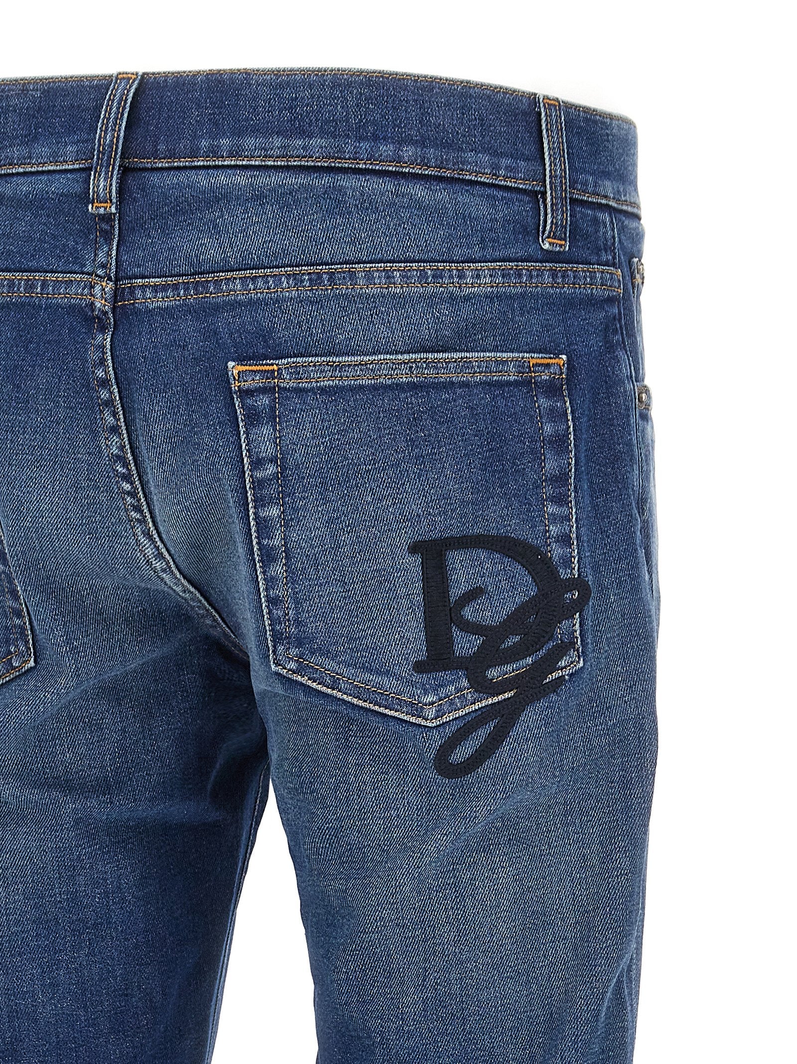 Dolce & Gabbana Logo Embroidery Jeans