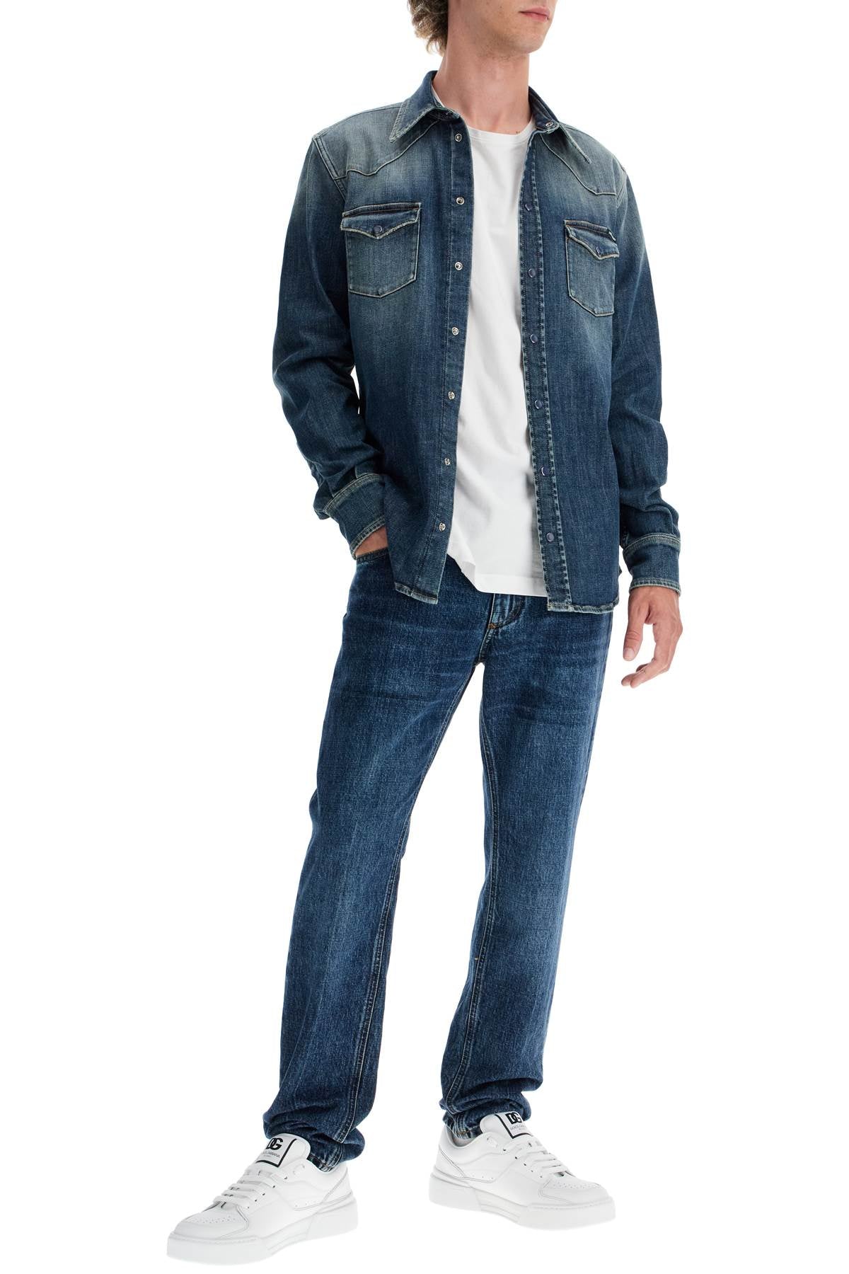 Dolce & Gabbana Regular Jeans With Contrasting Pocket