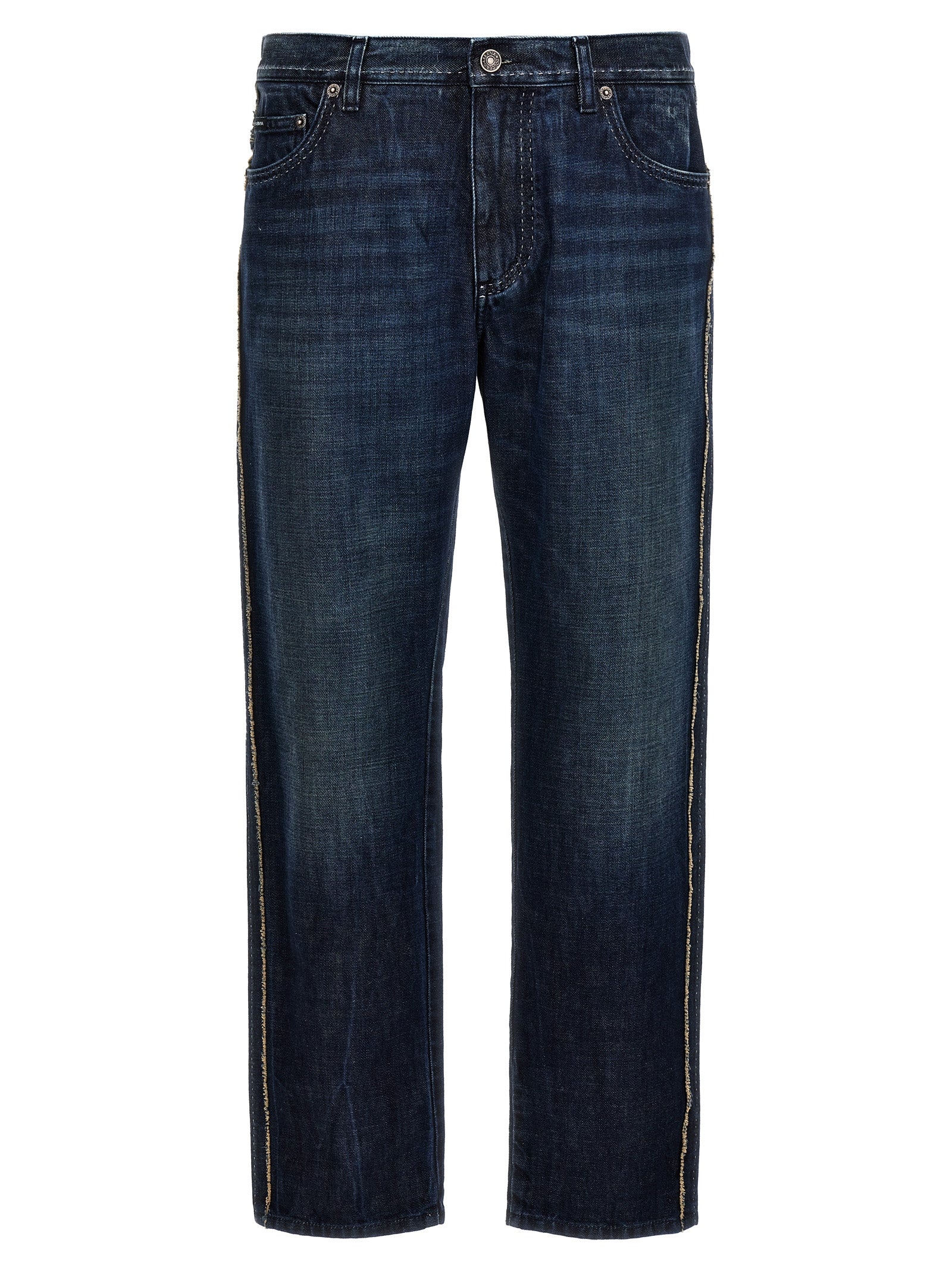 Dolce & Gabbana Fringed Stitching Jeans