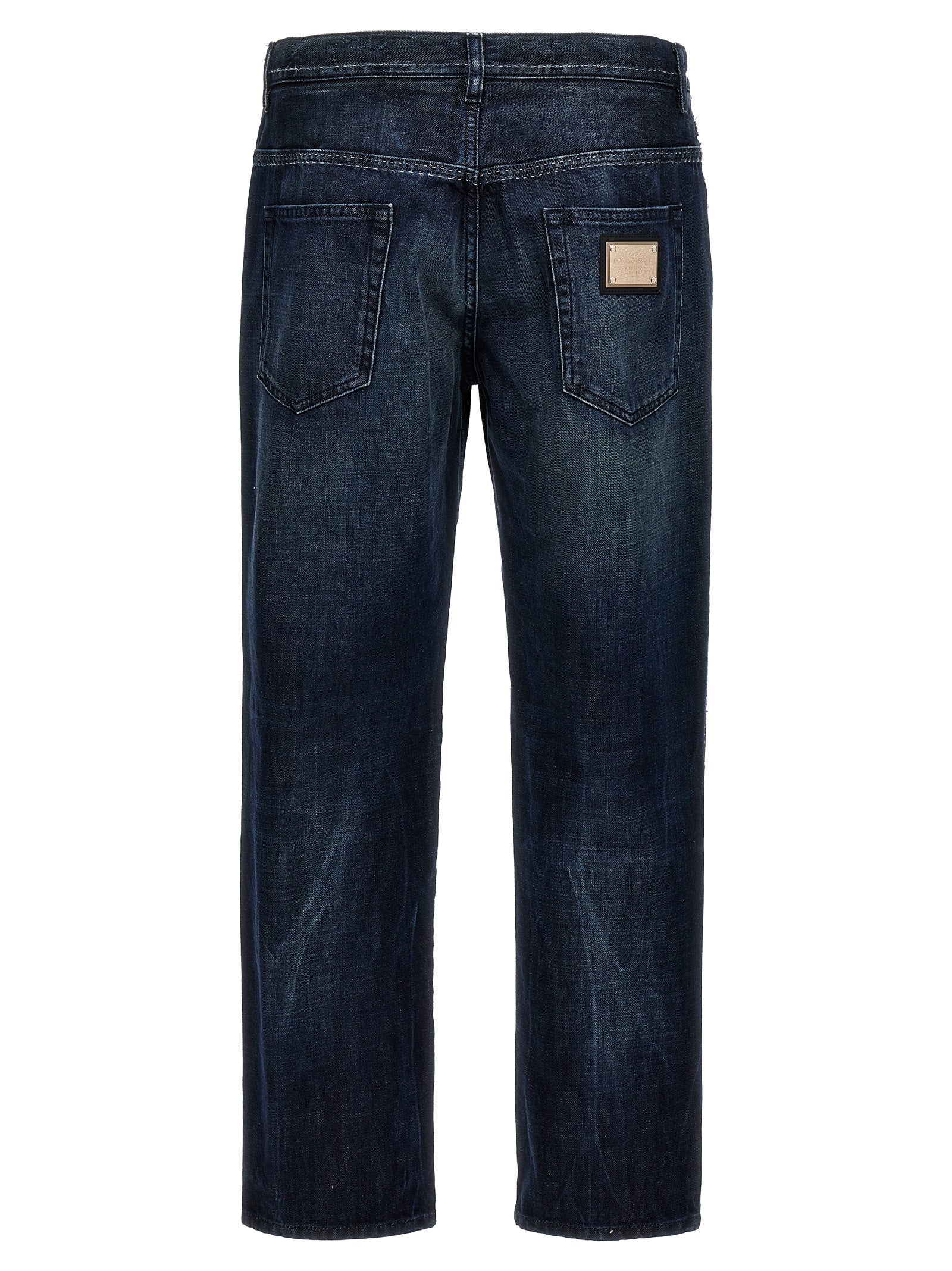 Dolce & Gabbana Fringed Stitching Jeans