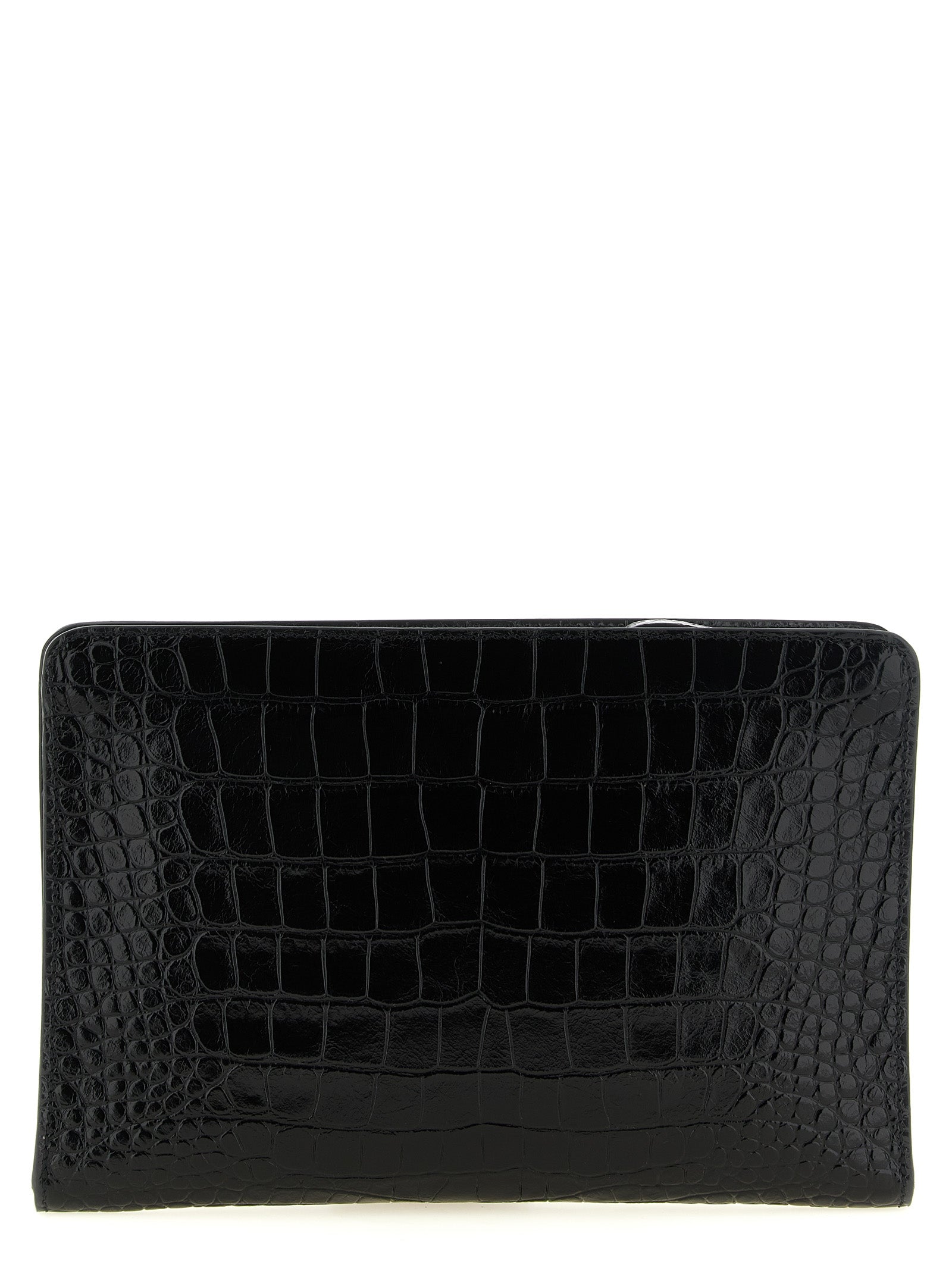 Tom Ford Croc Print Leather Clutch Bag
