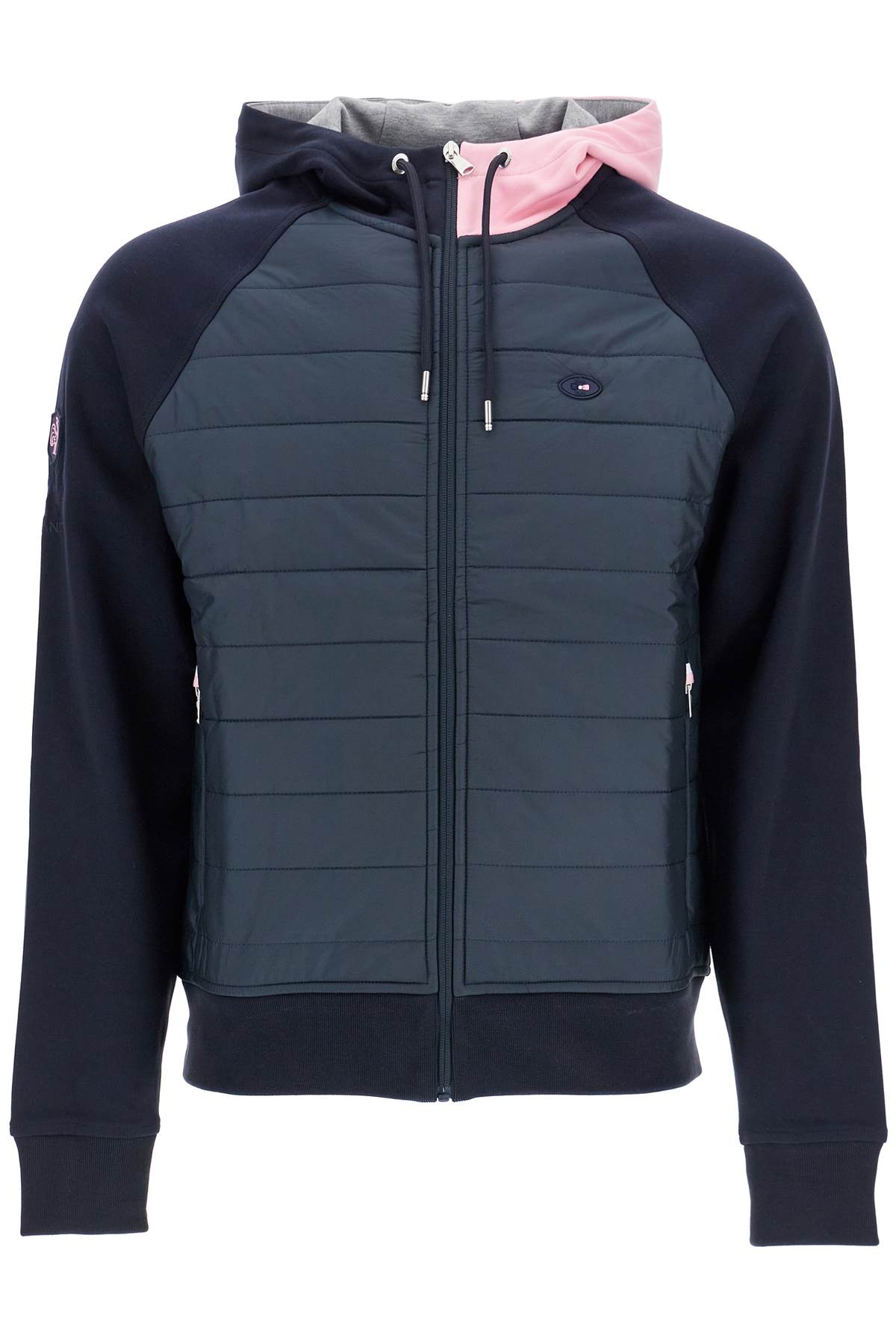 Eden Park Dark Blue Hoodie With Zip, Pink And Gray Hood