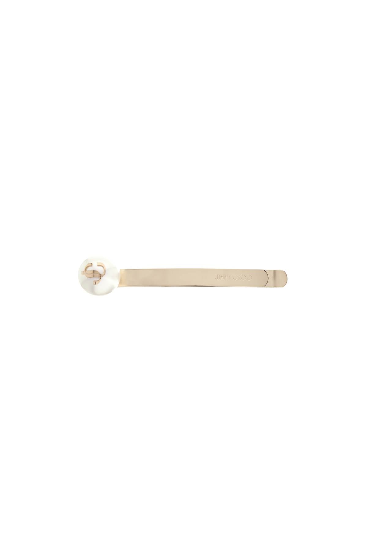 Jimmy Choo Extended White Gold Metal Hair Clip