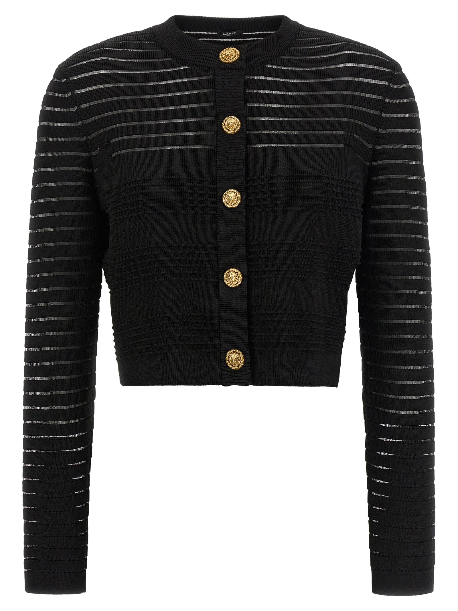 Balmain Semi-Transparent Stripes Cardigan