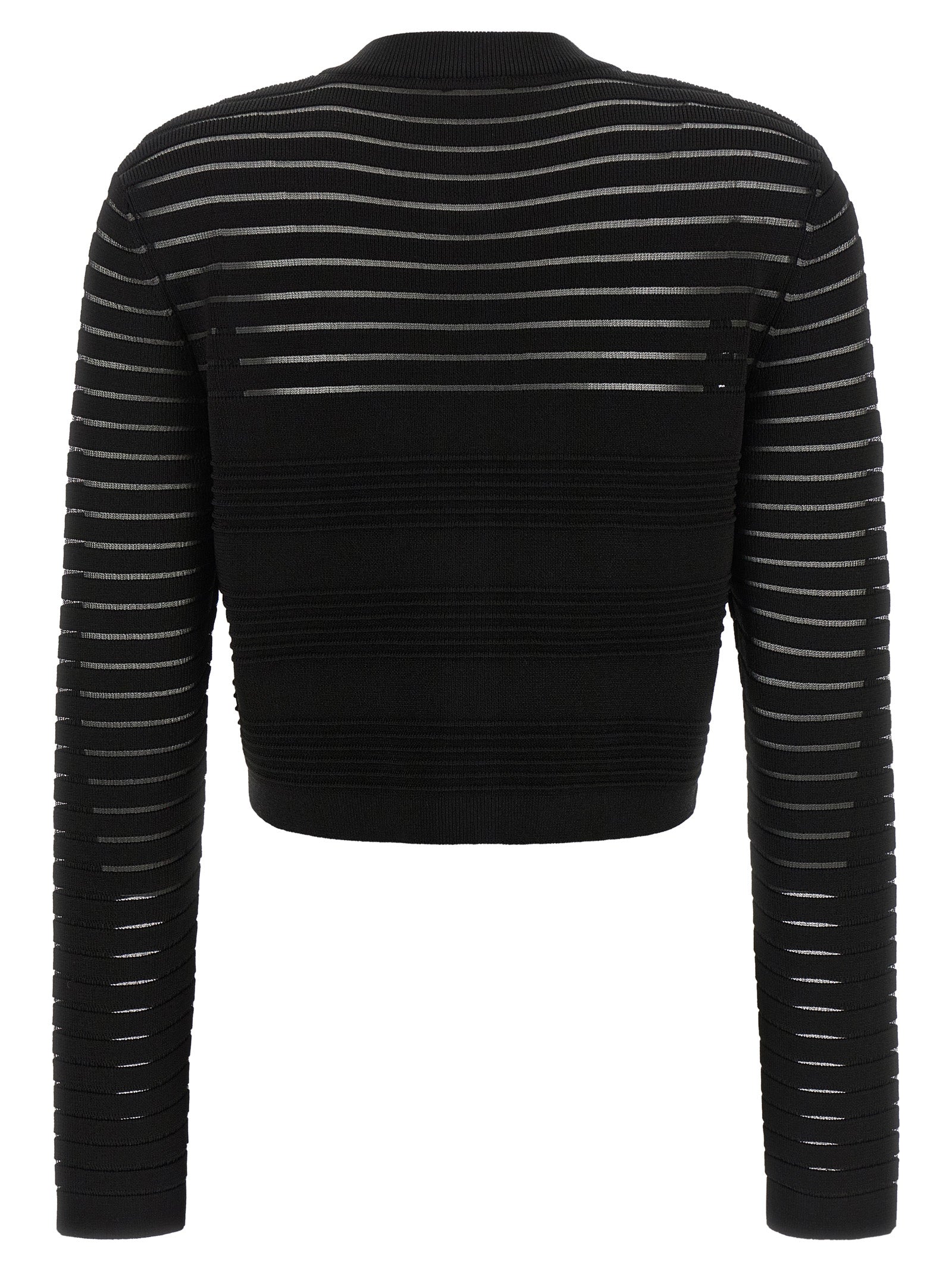 Balmain Semi-Transparent Stripes Cardigan