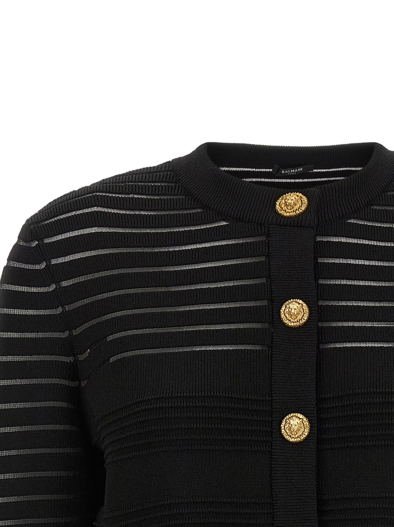 Balmain Semi-Transparent Stripes Cardigan