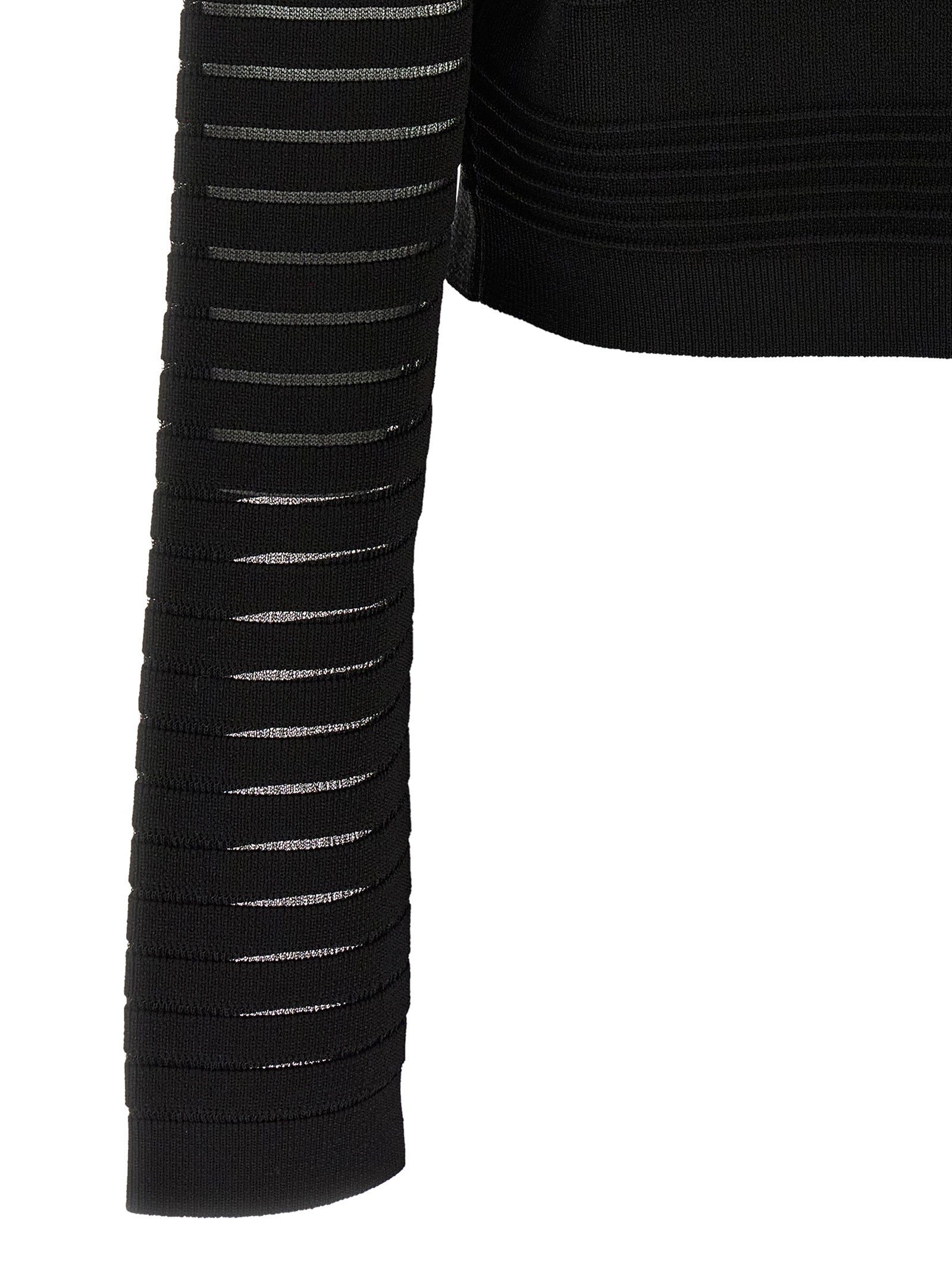 Balmain Semi-Transparent Stripes Cardigan