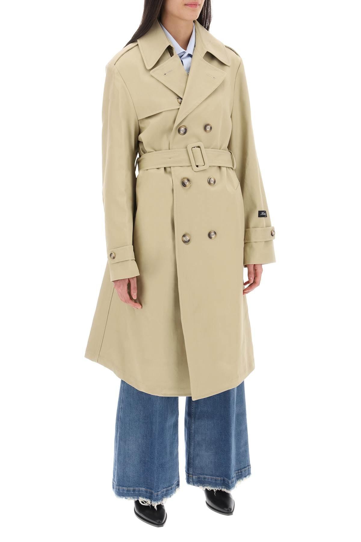 Homme Girls Cotton Double-Breasted Trench Coat