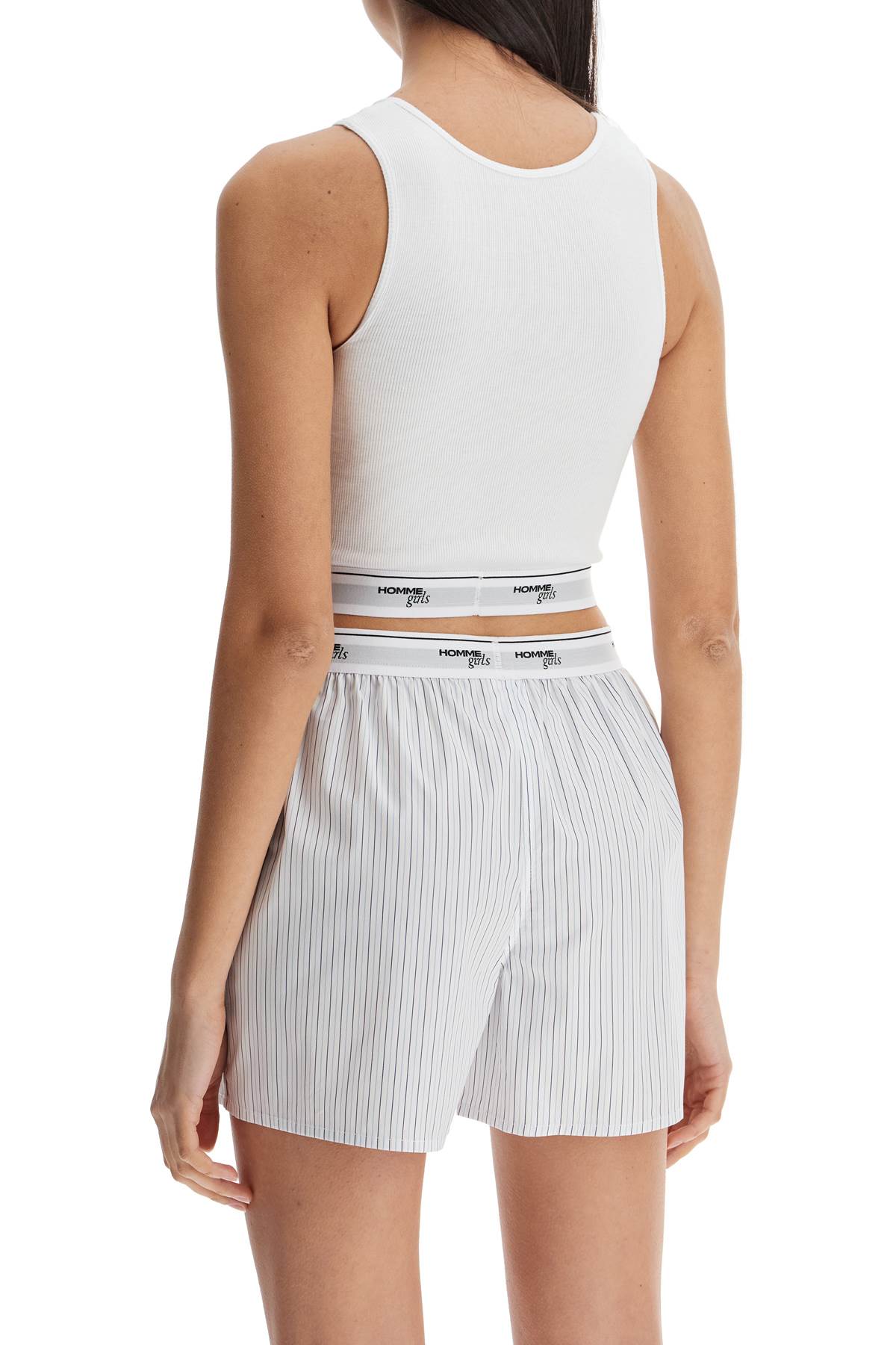 Homme Girls White Cotton Sleeveless Crop Top