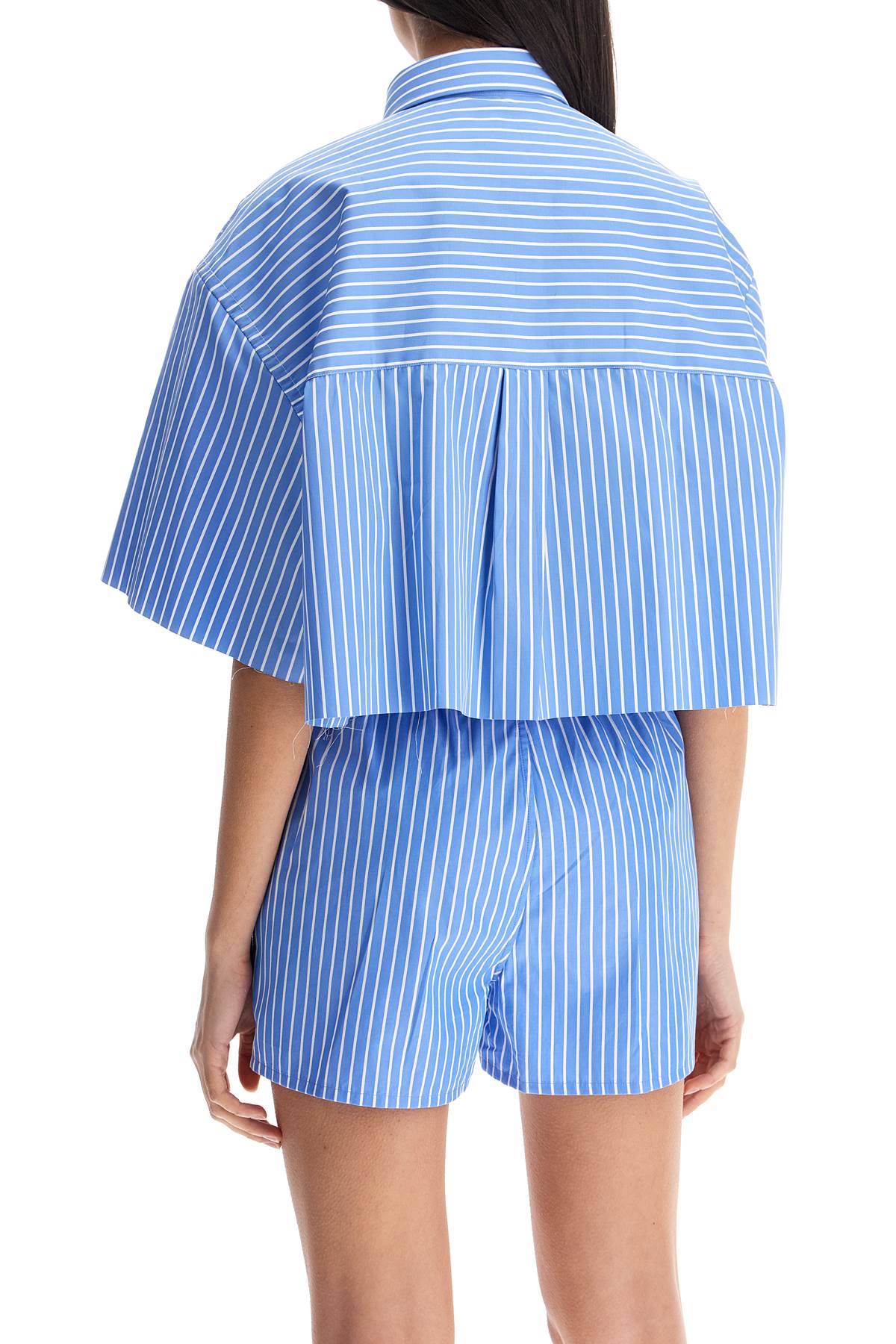 Homme Girls Blue Striped Cotton Shirt